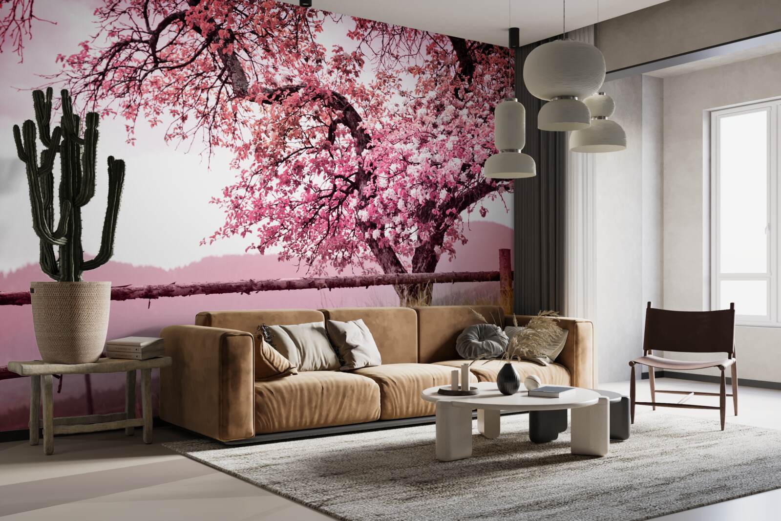 Fotobehang bloeiende sakuraboom