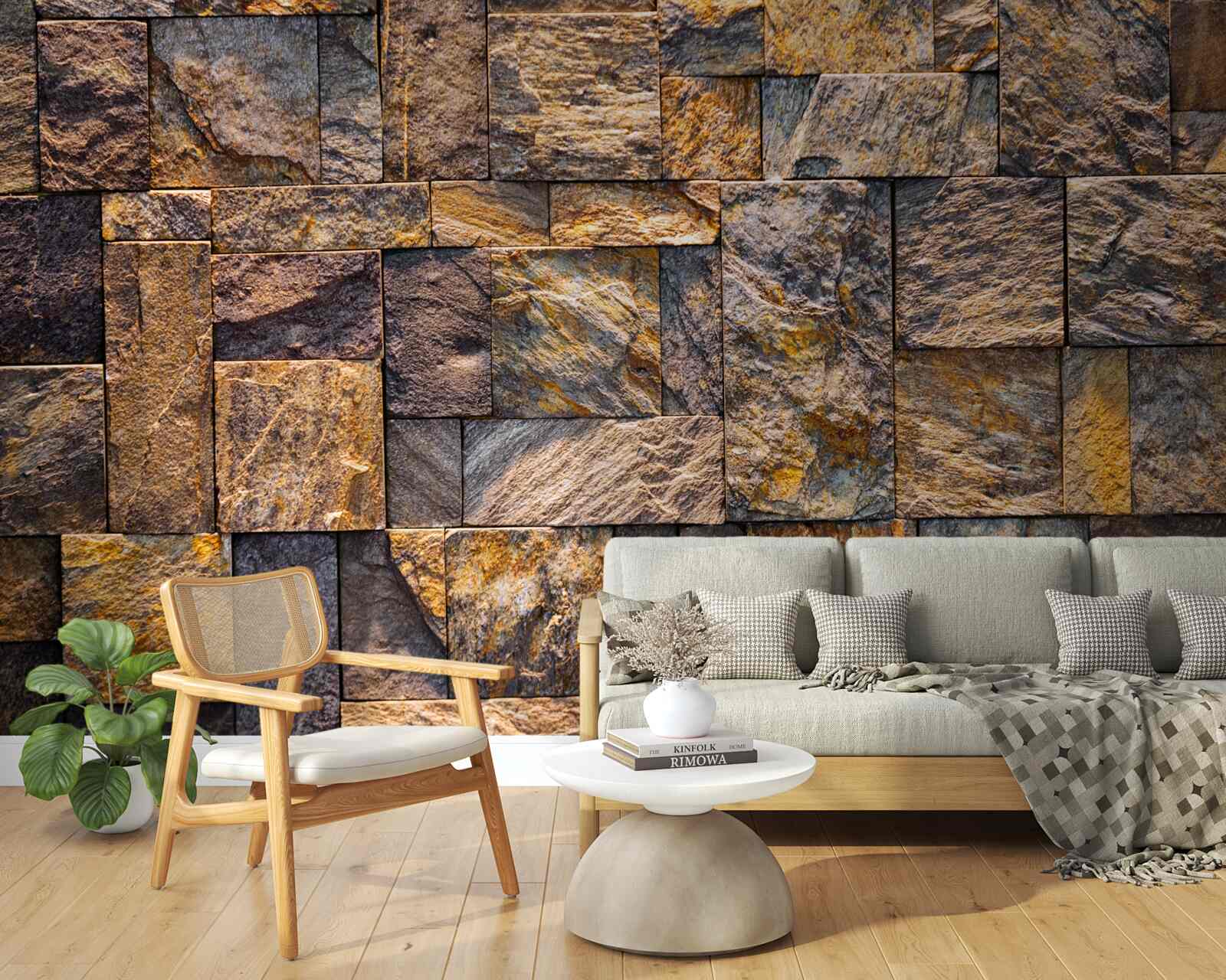 Fotobehang figuren in de vorm van rechthoeken en vierkanten van verschillende grootte