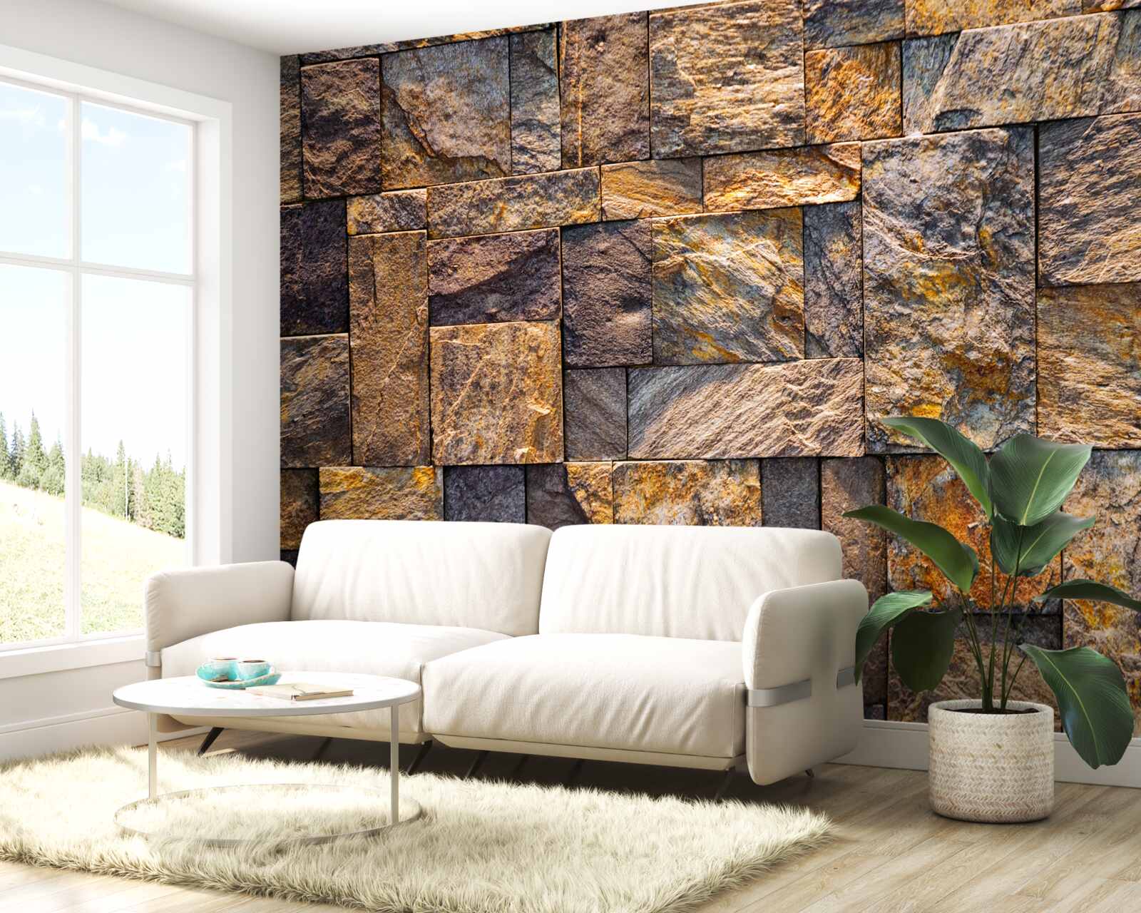 Fotobehang figuren in de vorm van rechthoeken en vierkanten van verschillende grootte