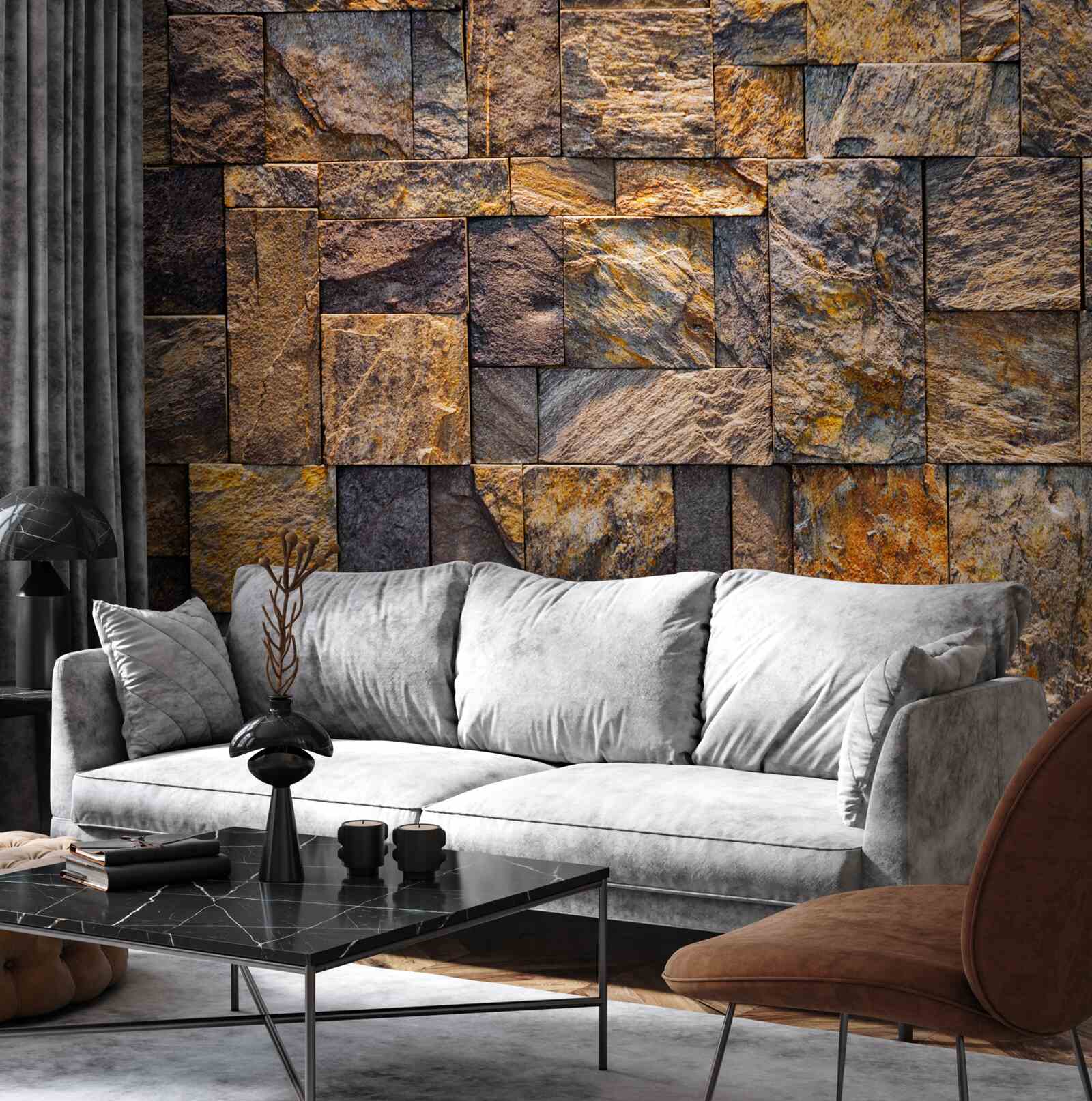 Fotobehang figuren in de vorm van rechthoeken en vierkanten van verschillende grootte