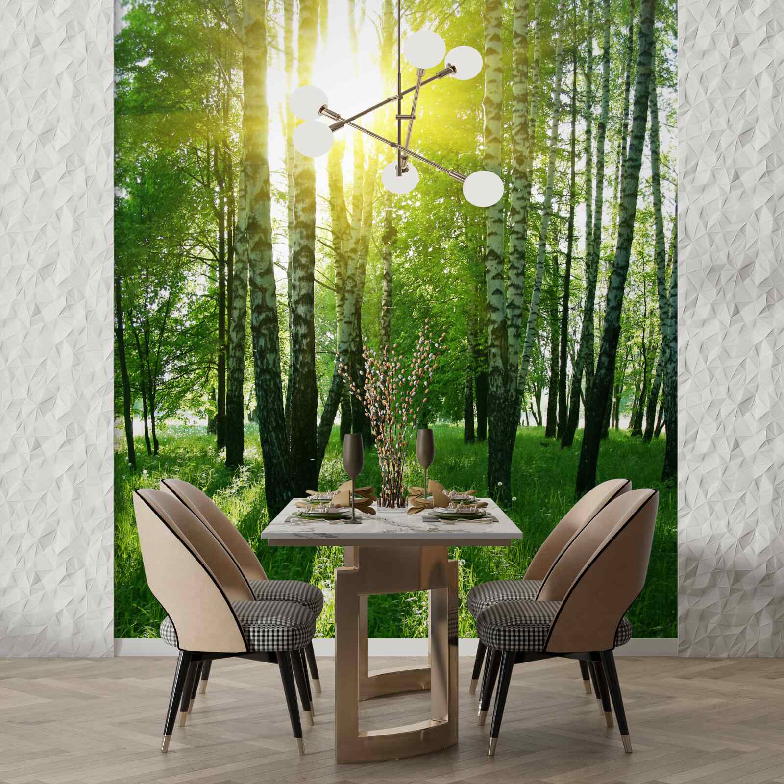 Fotobehang ochtend in het bos