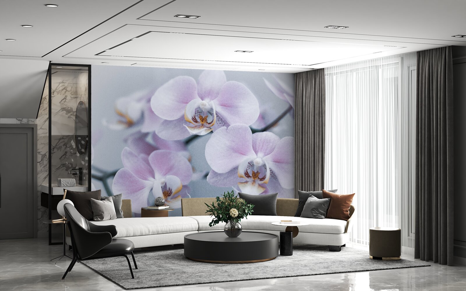 Fotobehang grote orchidee bloemen