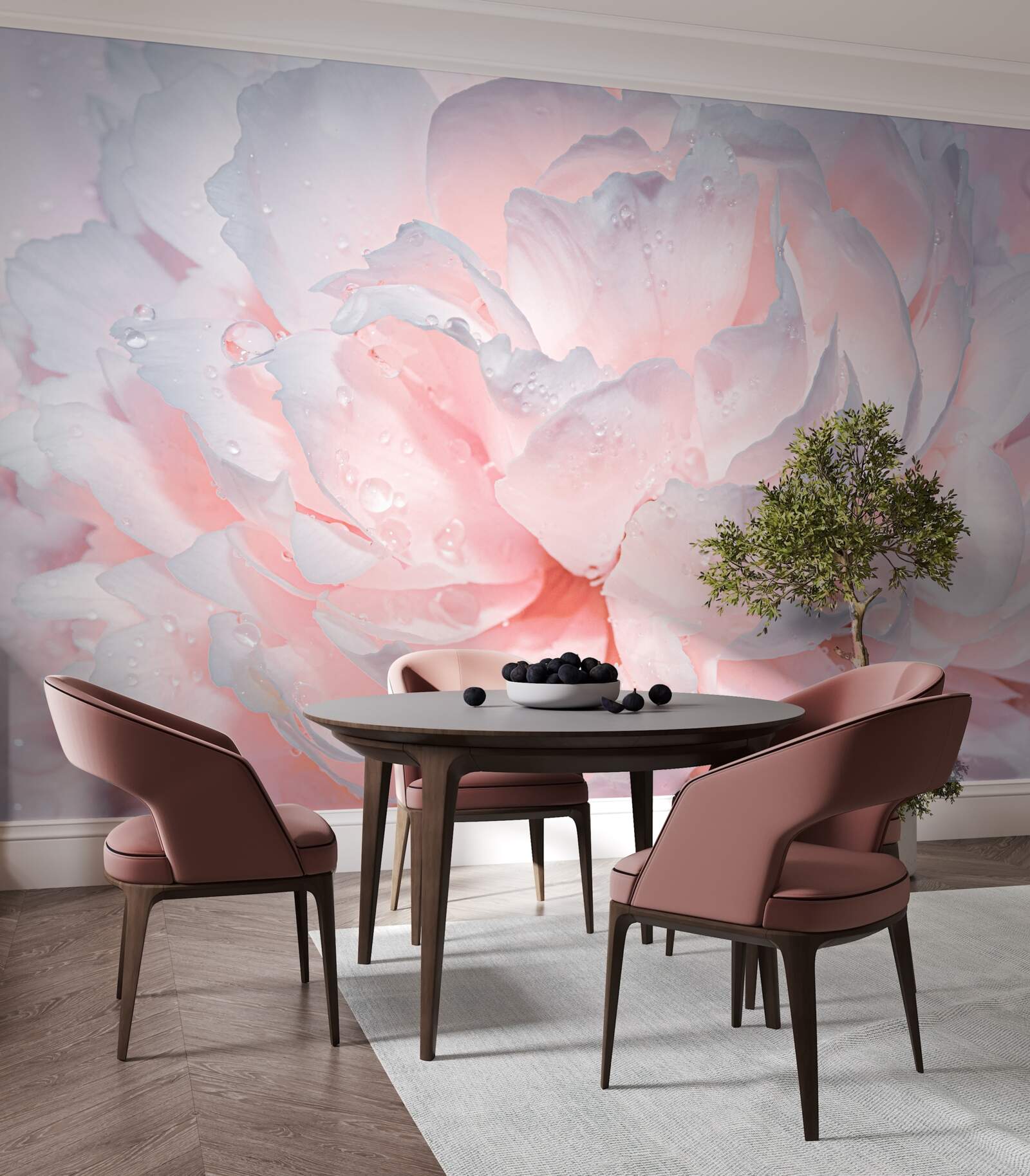 Fotobehang grote felroze pioenroos