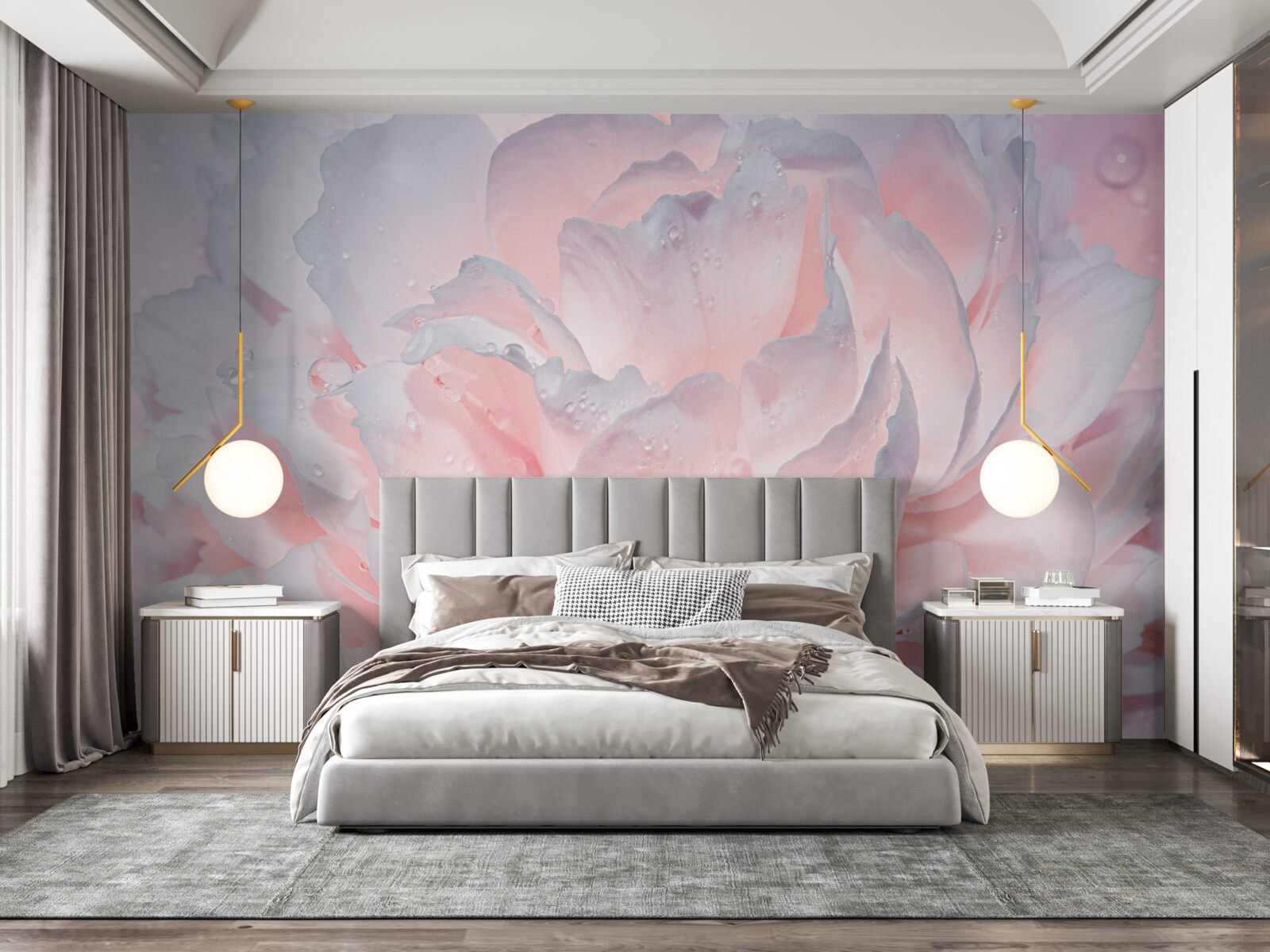 Fotobehang grote felroze pioenroos