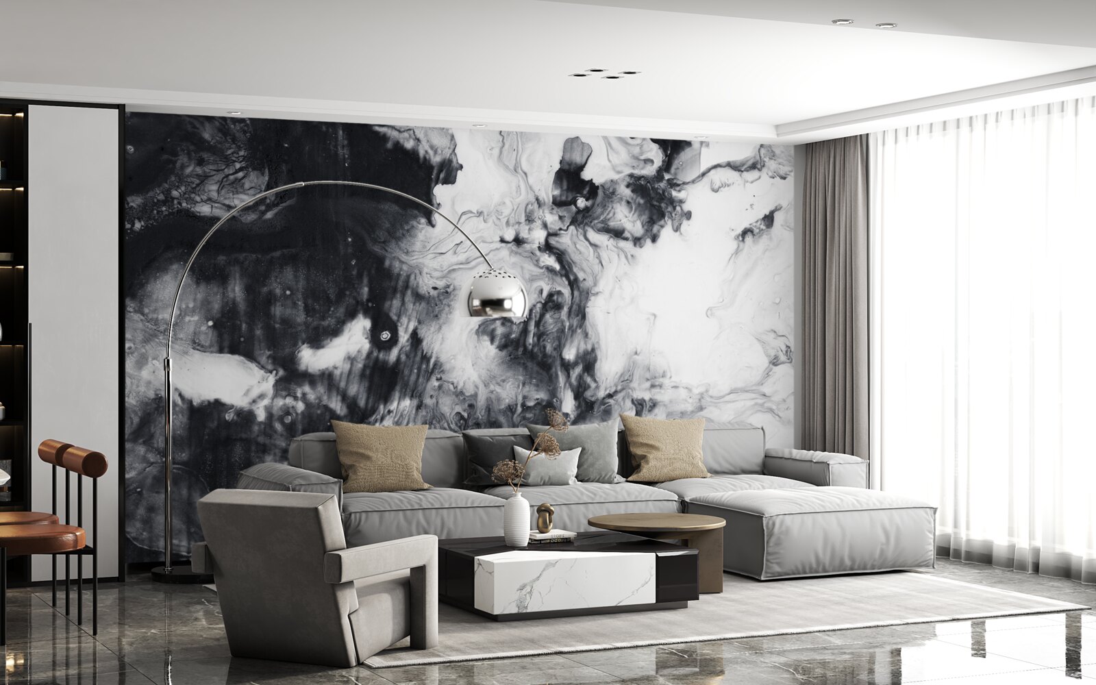 Fotobehang vage monochrome tinten