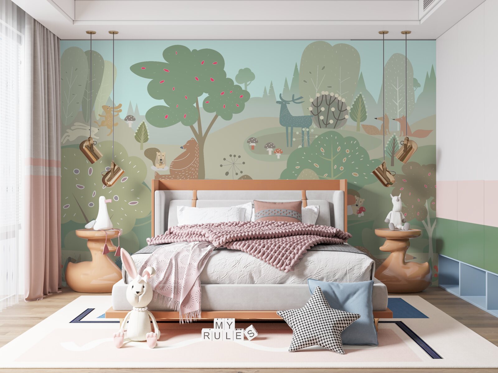 Fotobehang elk getrokken dier houdt zich bezig met zijn eigen zaken