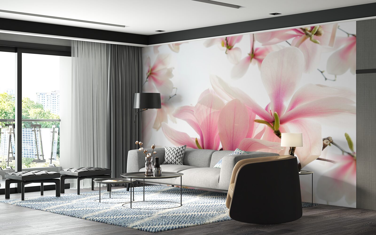 Fotobehang magnolia's in bloei