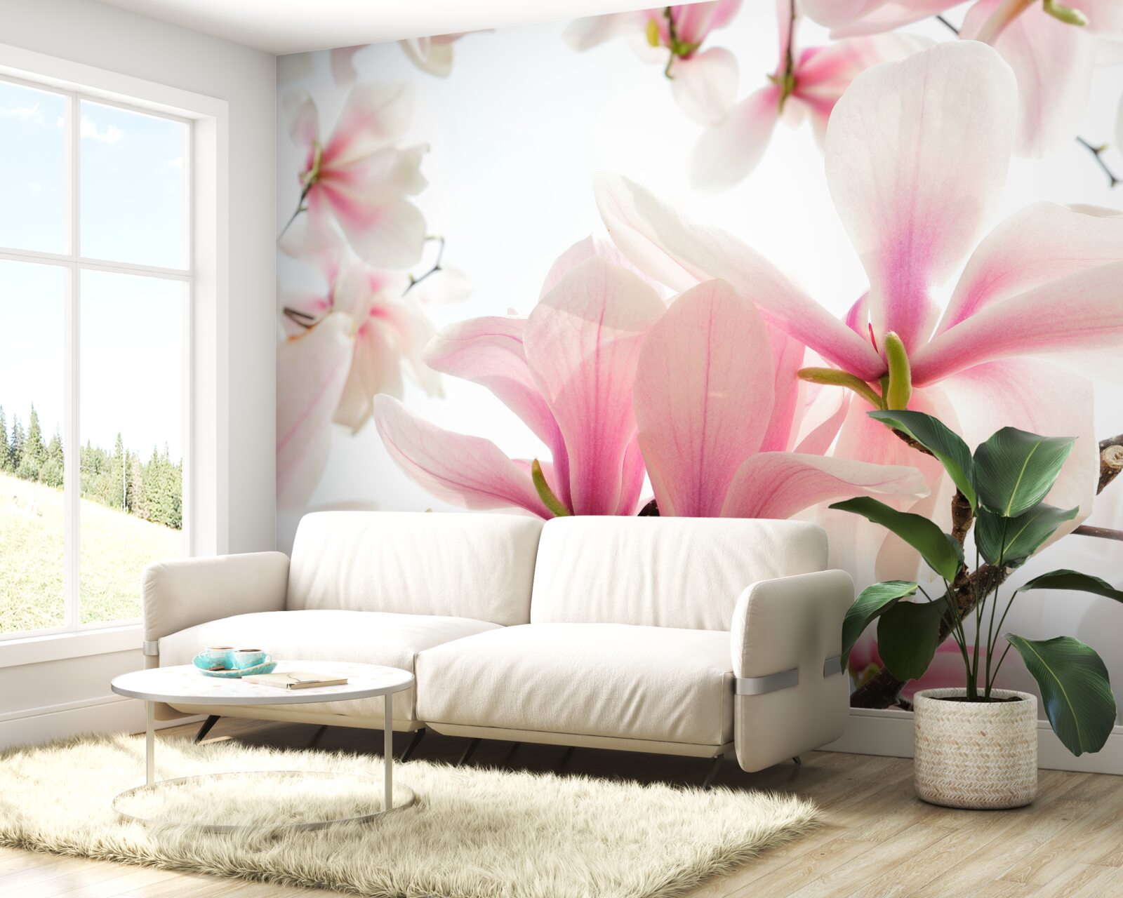 Fotobehang magnolia's in bloei