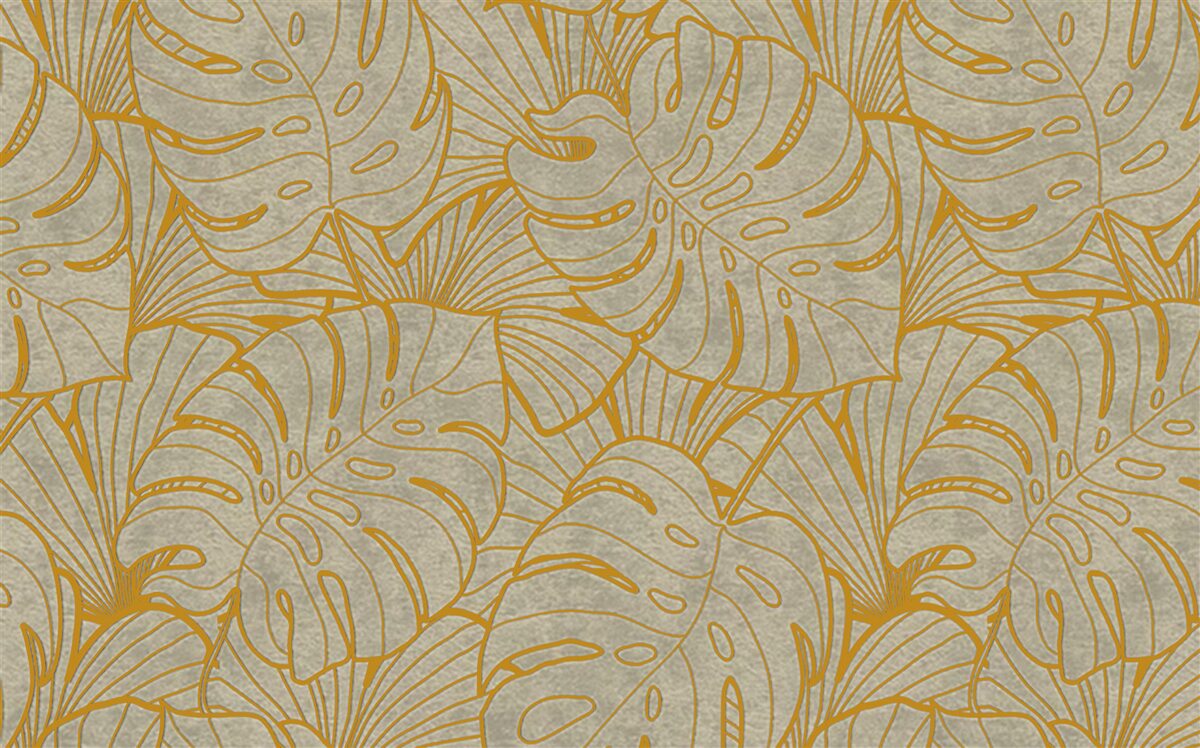 Fotobehang contouren van grote bladeren