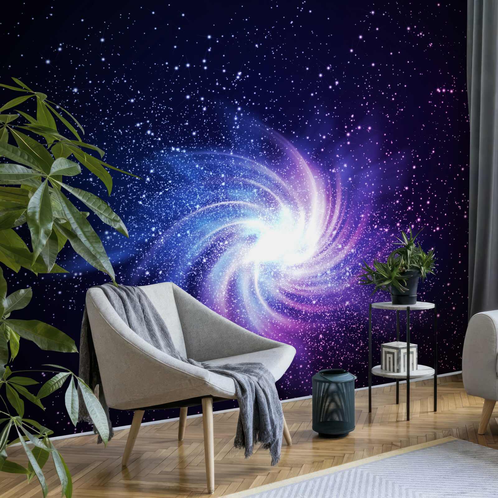 Fotobehang een draaikolk in de ruimte tussen de sterren