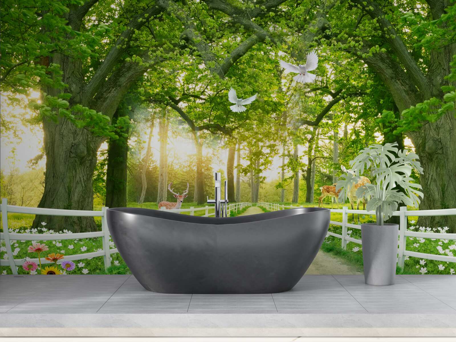 Fotobehang een pad voor romantische wandelingen