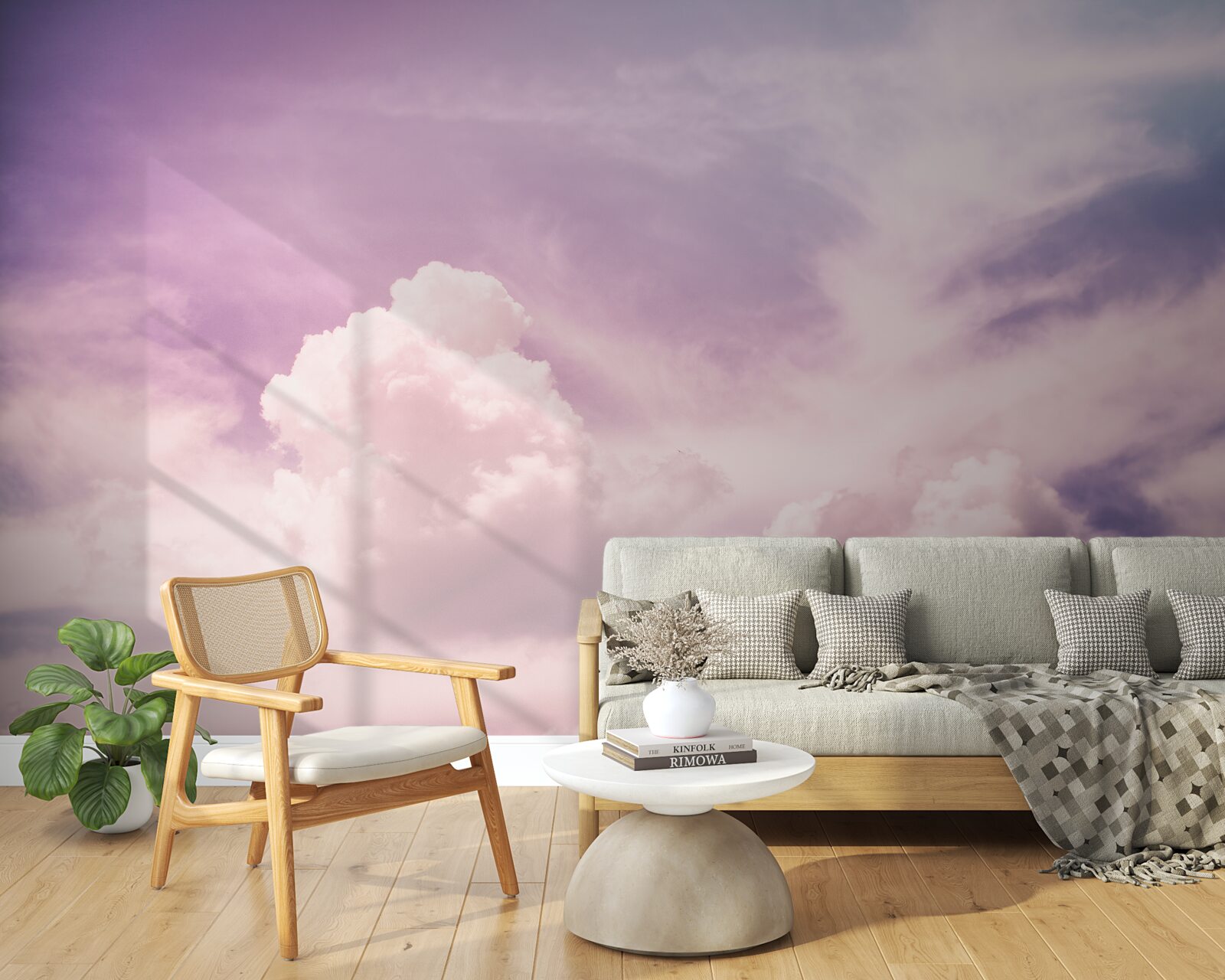 Fotobehang zachte lucht met wolken