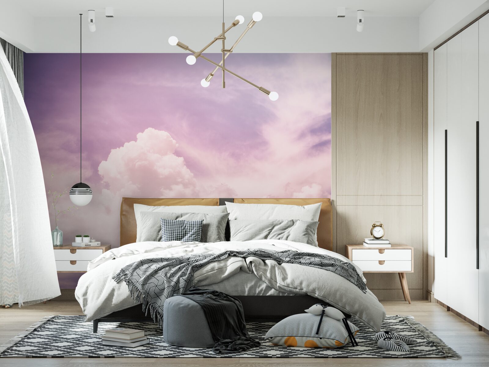 Fotobehang zachte lucht met wolken