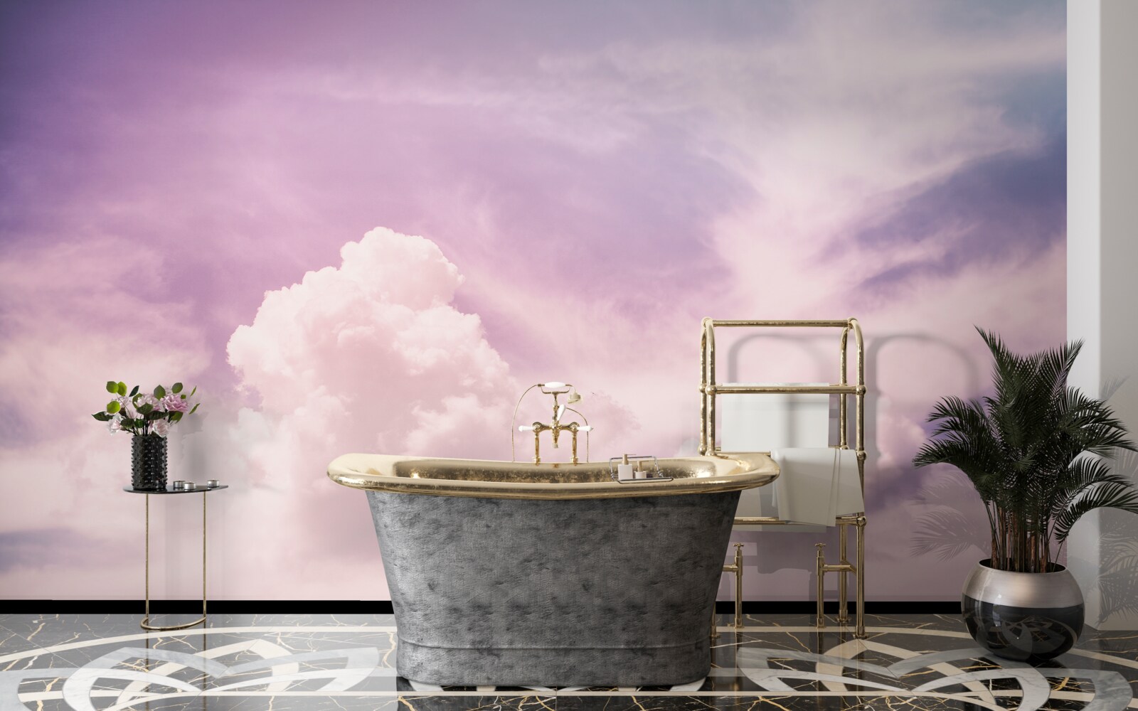 Fotobehang zachte lucht met wolken