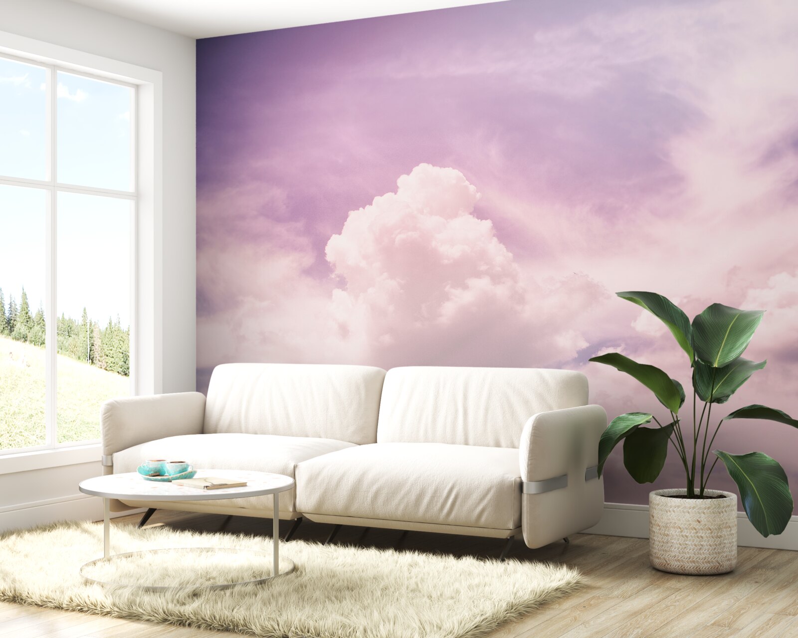 Fotobehang zachte lucht met wolken