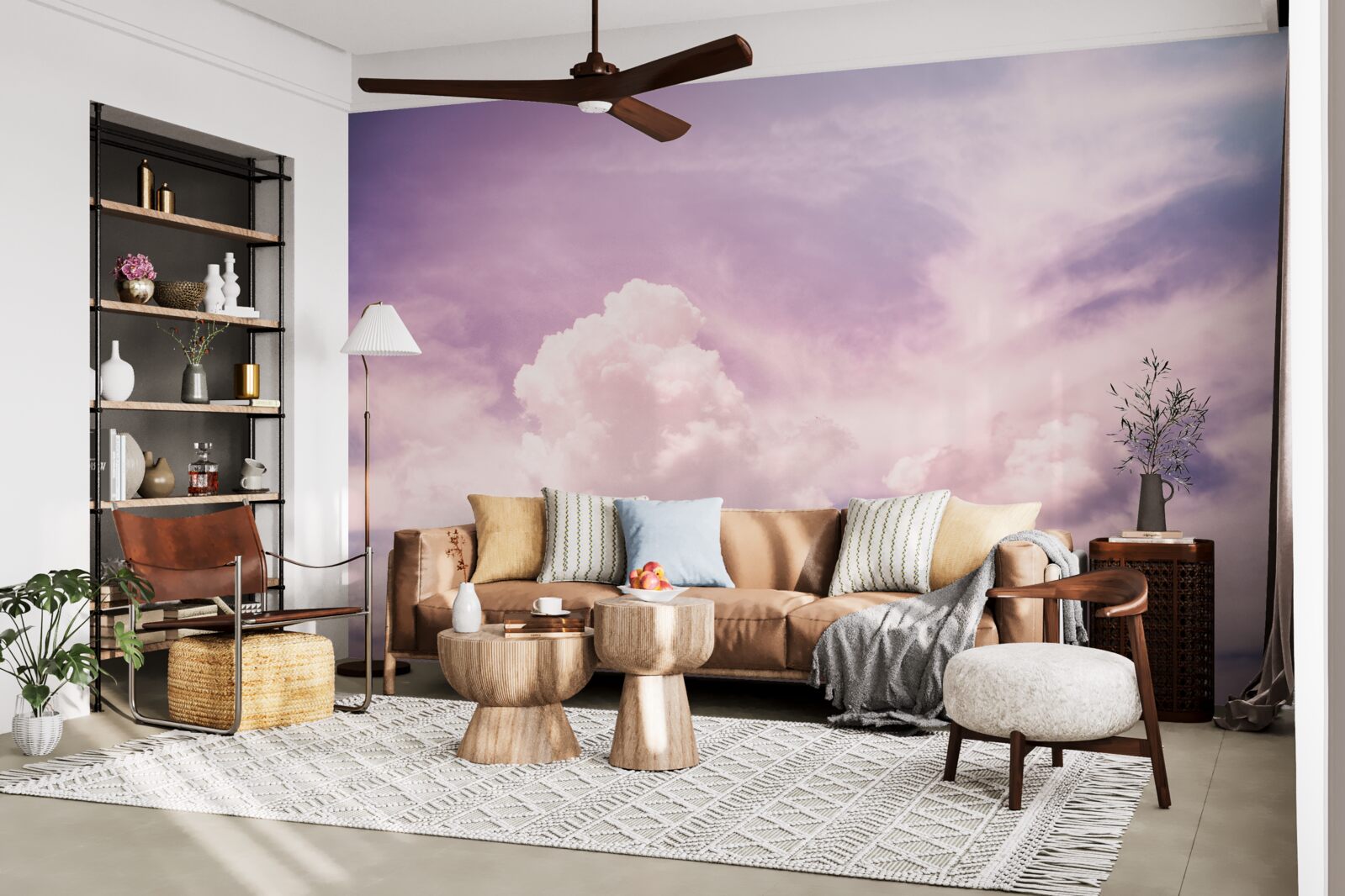 Fotobehang zachte lucht met wolken