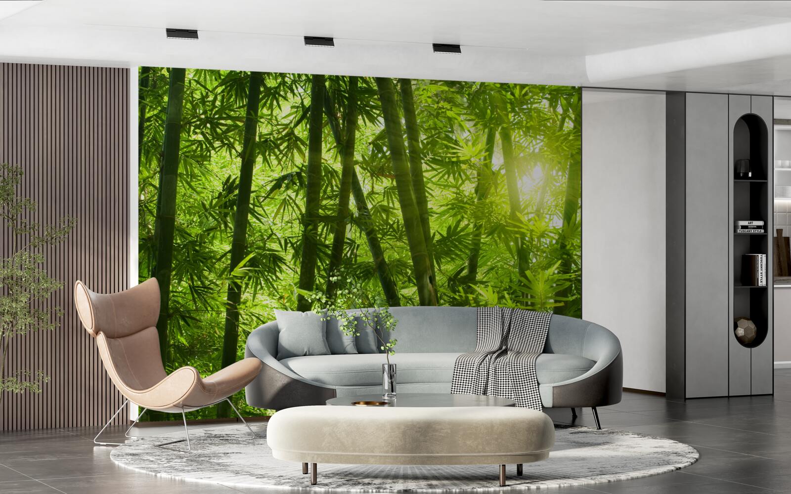 Fotobehang de zon probeert door het dichte bos te dringen