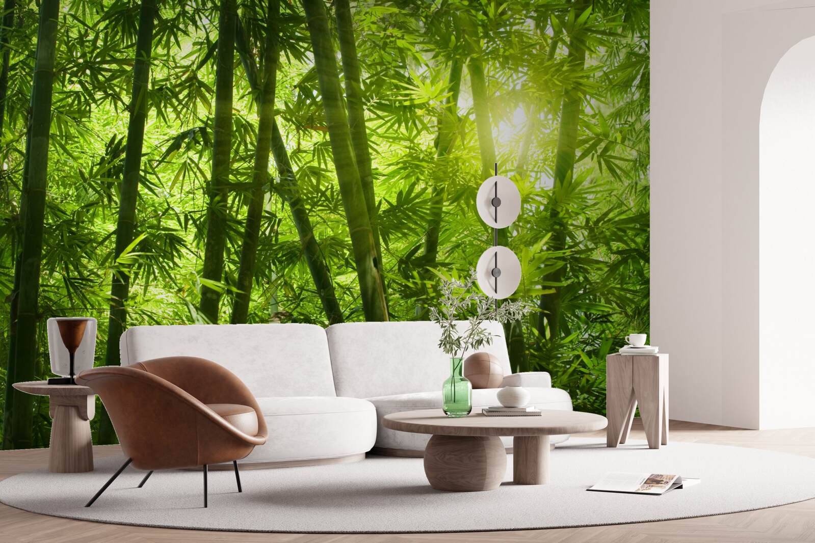 Fotobehang de zon probeert door het dichte bos te dringen