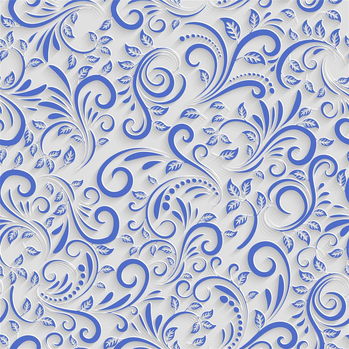 Fotobehang witte achtergrond met blauwe wervelingen