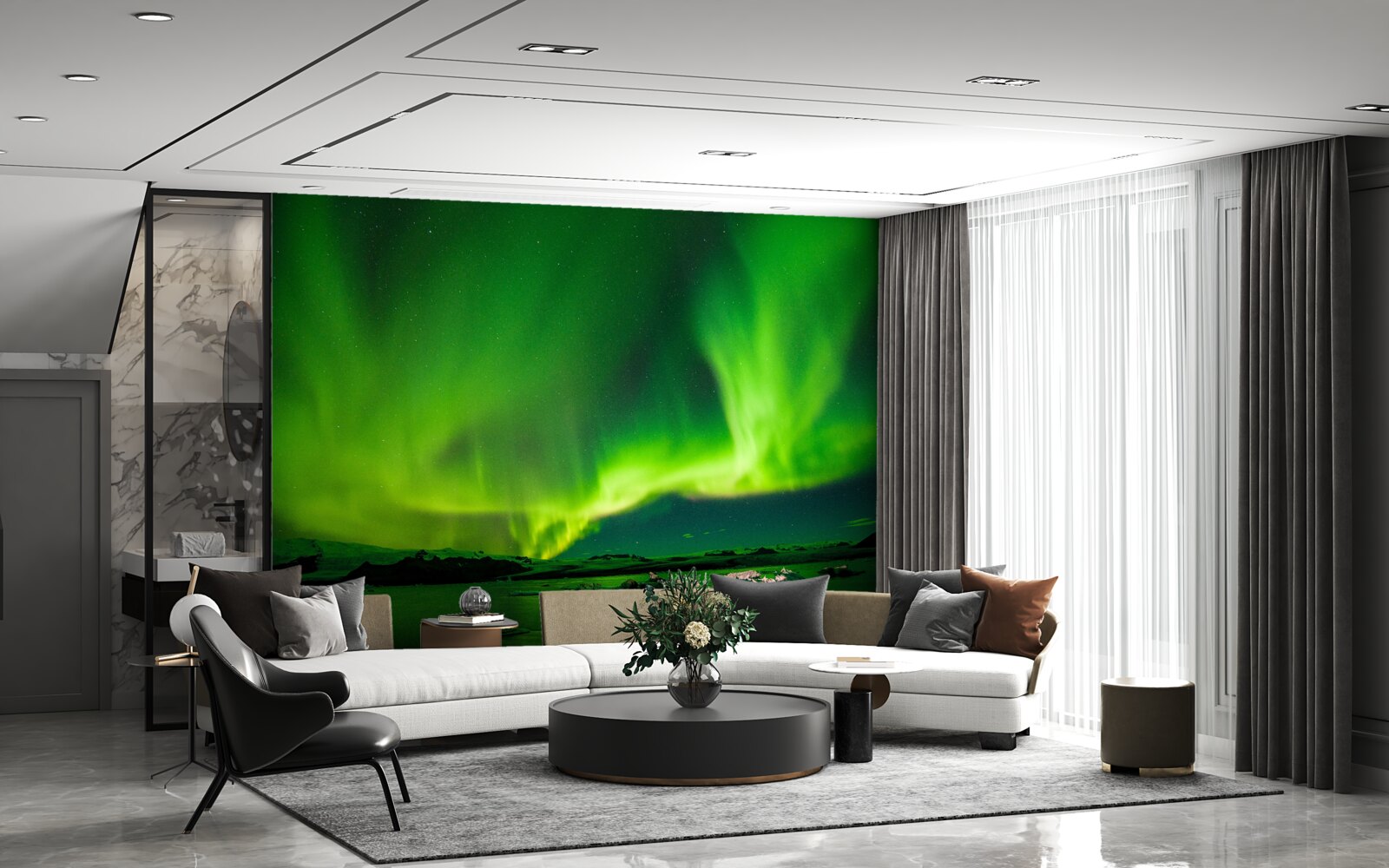 Fotobehang betoverend mooi noorderlicht