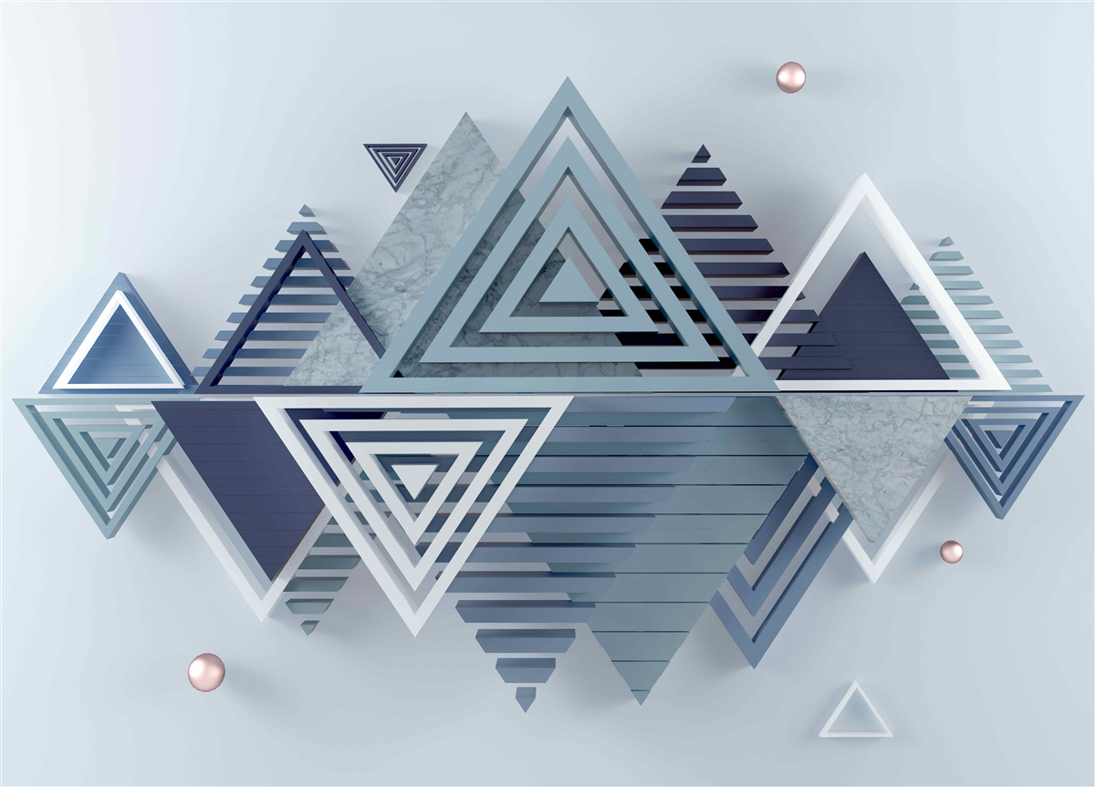 Fotobehang kleurrijke en abstracte driehoekige vormen