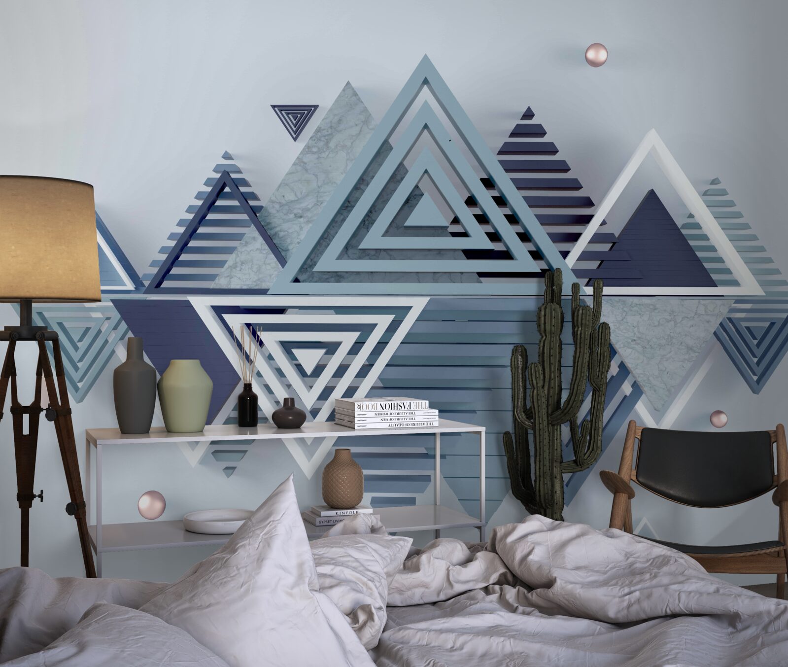 Fotobehang kleurrijke en abstracte driehoekige vormen