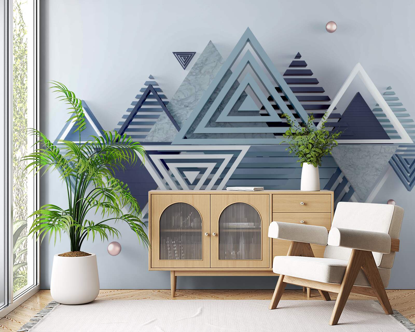 Fotobehang kleurrijke en abstracte driehoekige vormen