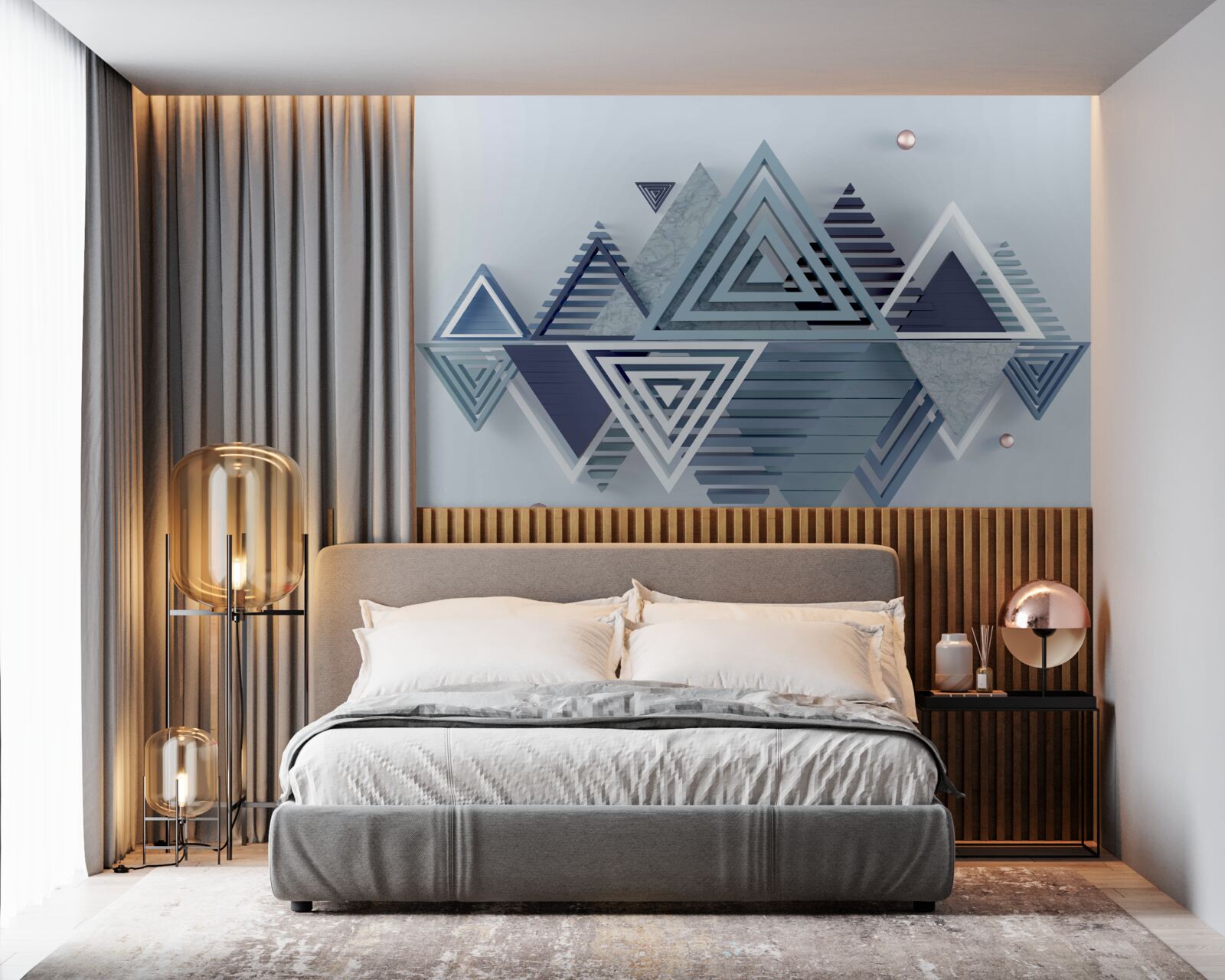 Fotobehang kleurrijke en abstracte driehoekige vormen