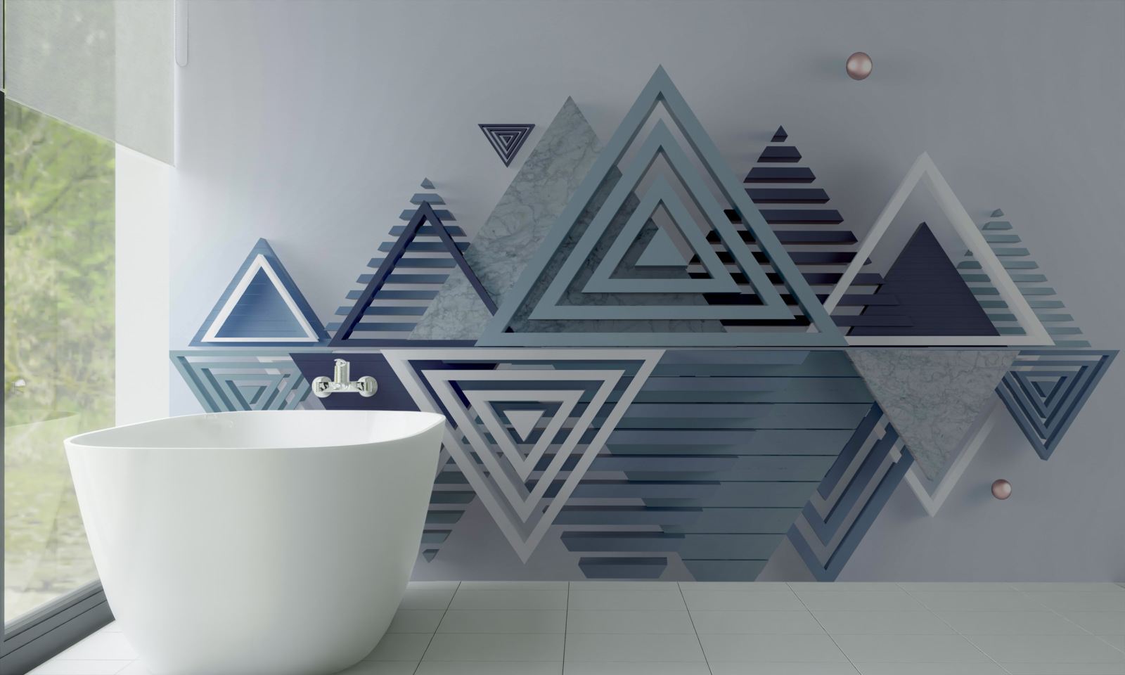 Fotobehang kleurrijke en abstracte driehoekige vormen