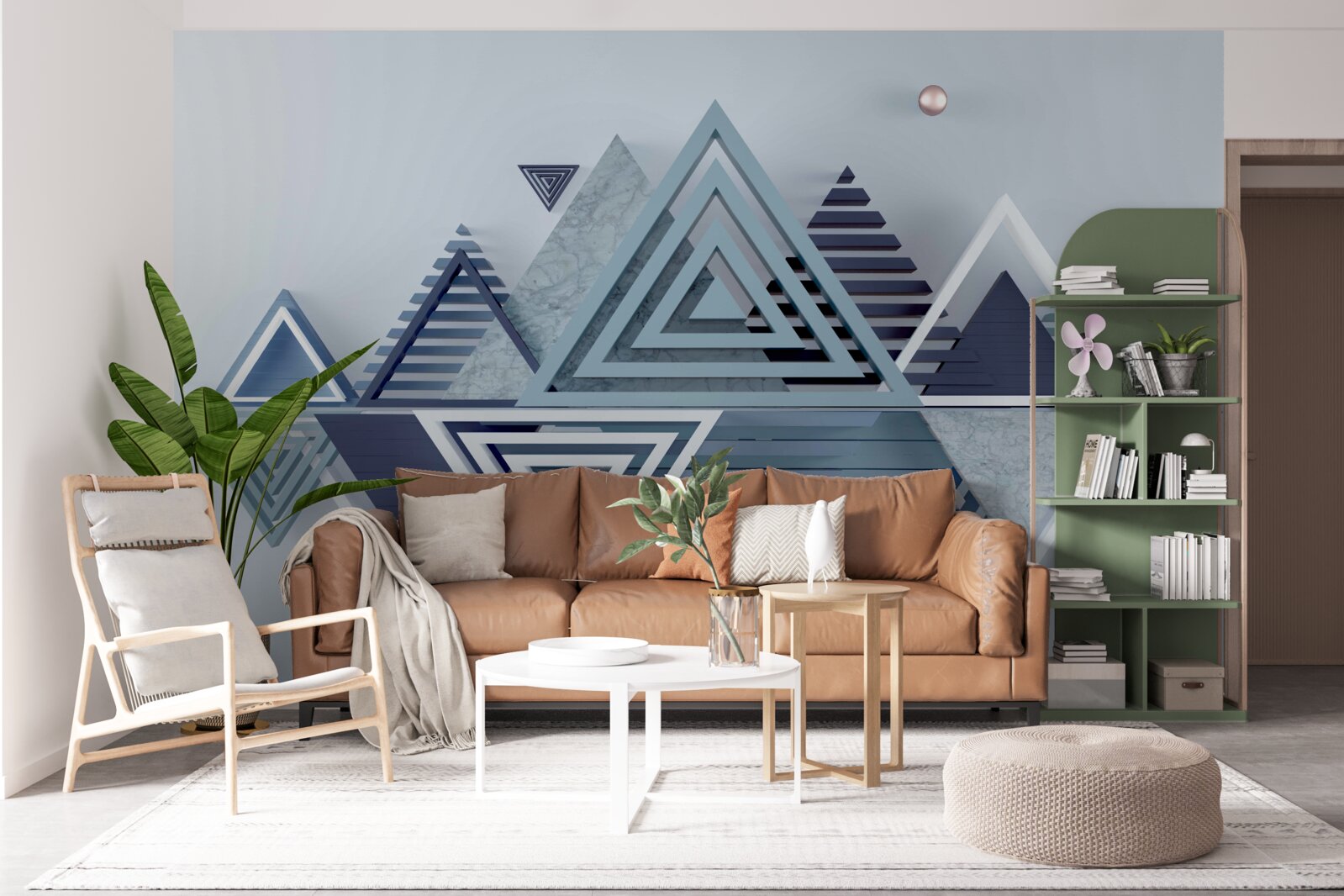 Fotobehang kleurrijke en abstracte driehoekige vormen