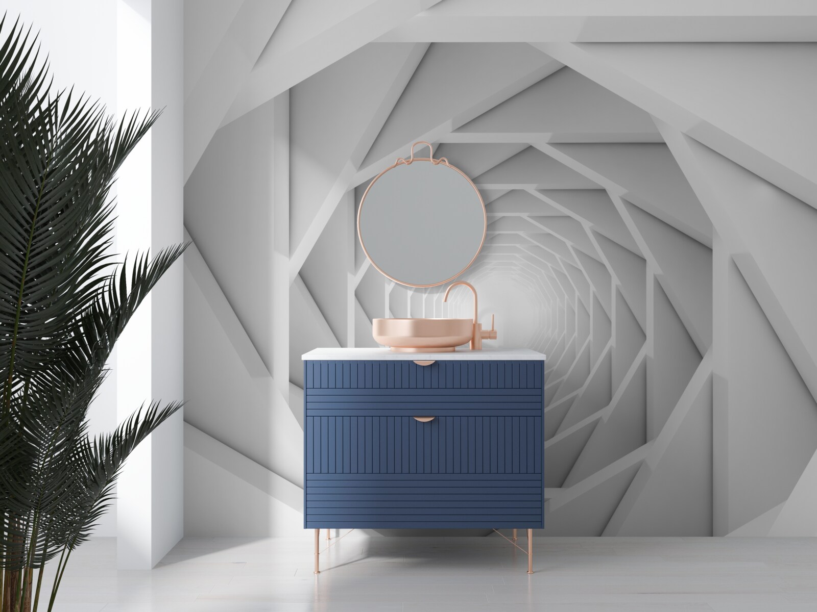 Fotobehang duidelijke kronkelige doorgang