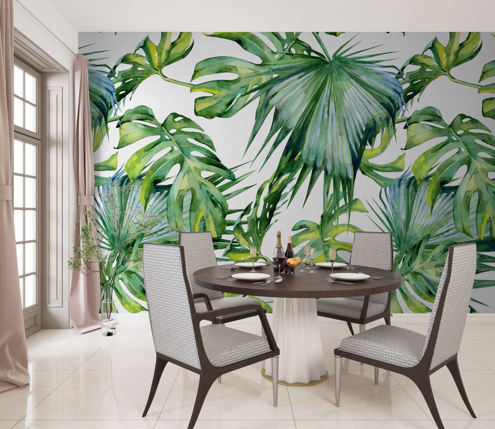 Fotobehang grote verscheidenheid aan groene planten