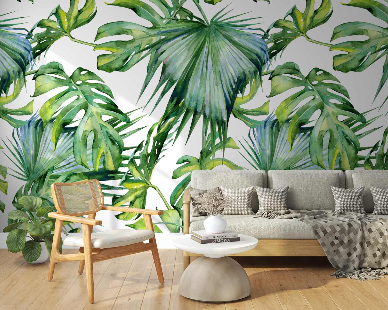 Fotobehang grote verscheidenheid aan groene planten