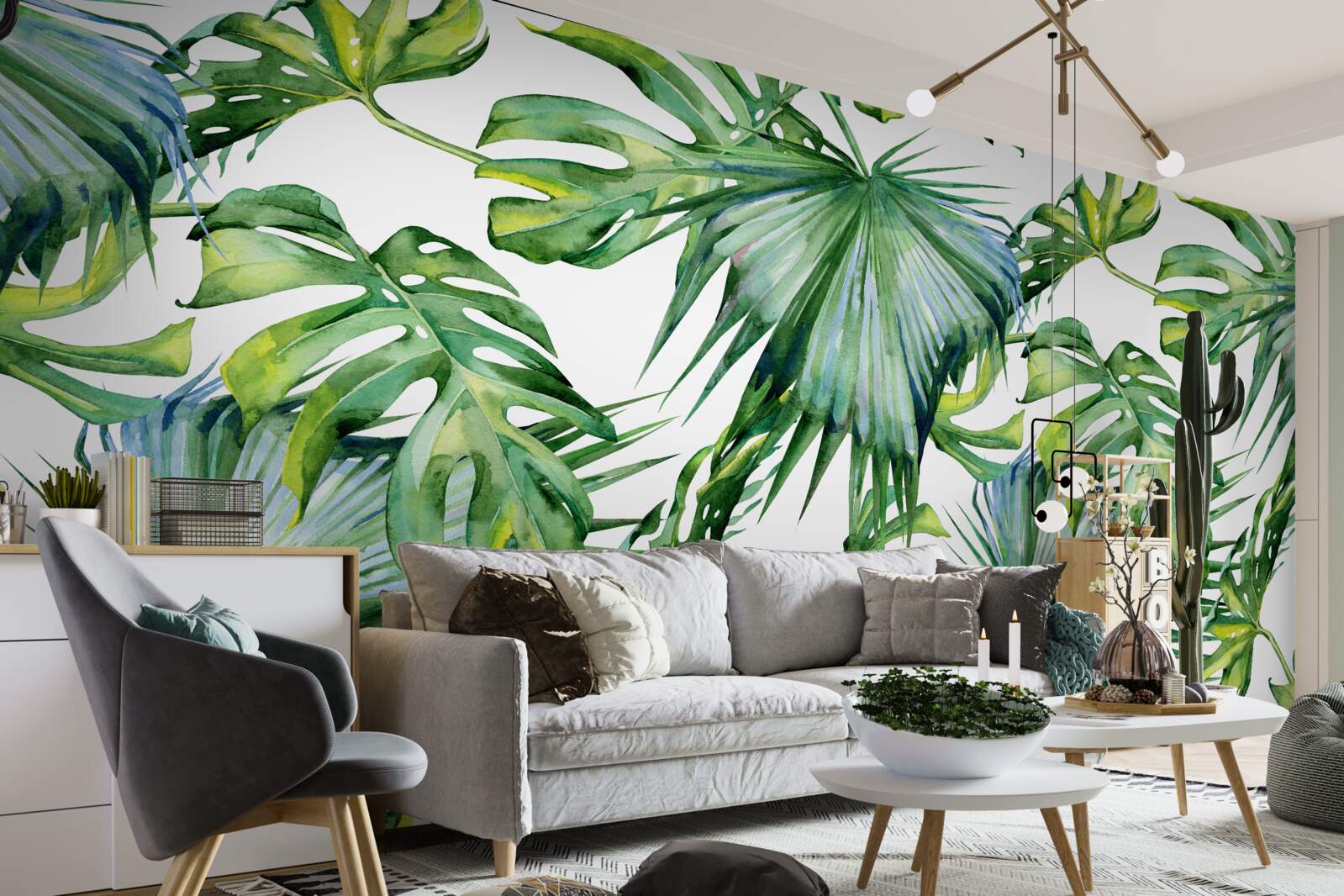 Fotobehang grote verscheidenheid aan groene planten