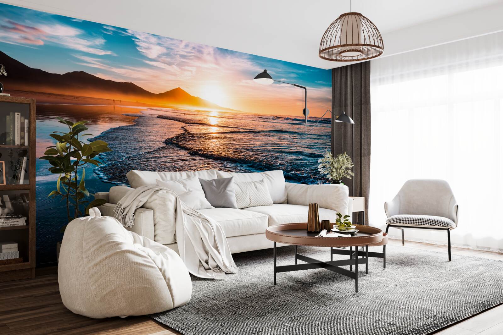 Fotobehang water weerkaatst de zonnestralen