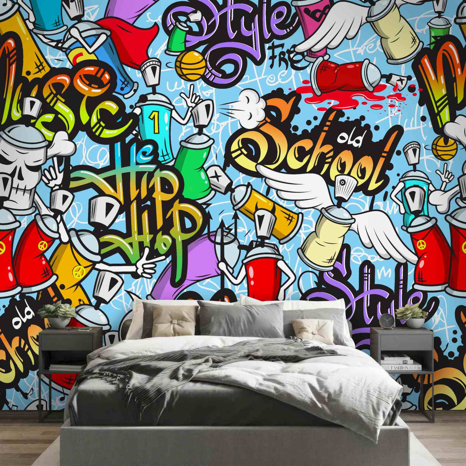 Fotobehang graffiti in verschillende kleuren