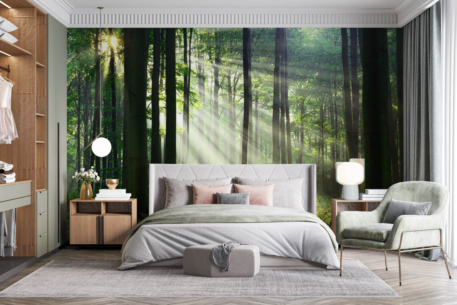 Fotobehang poranny las