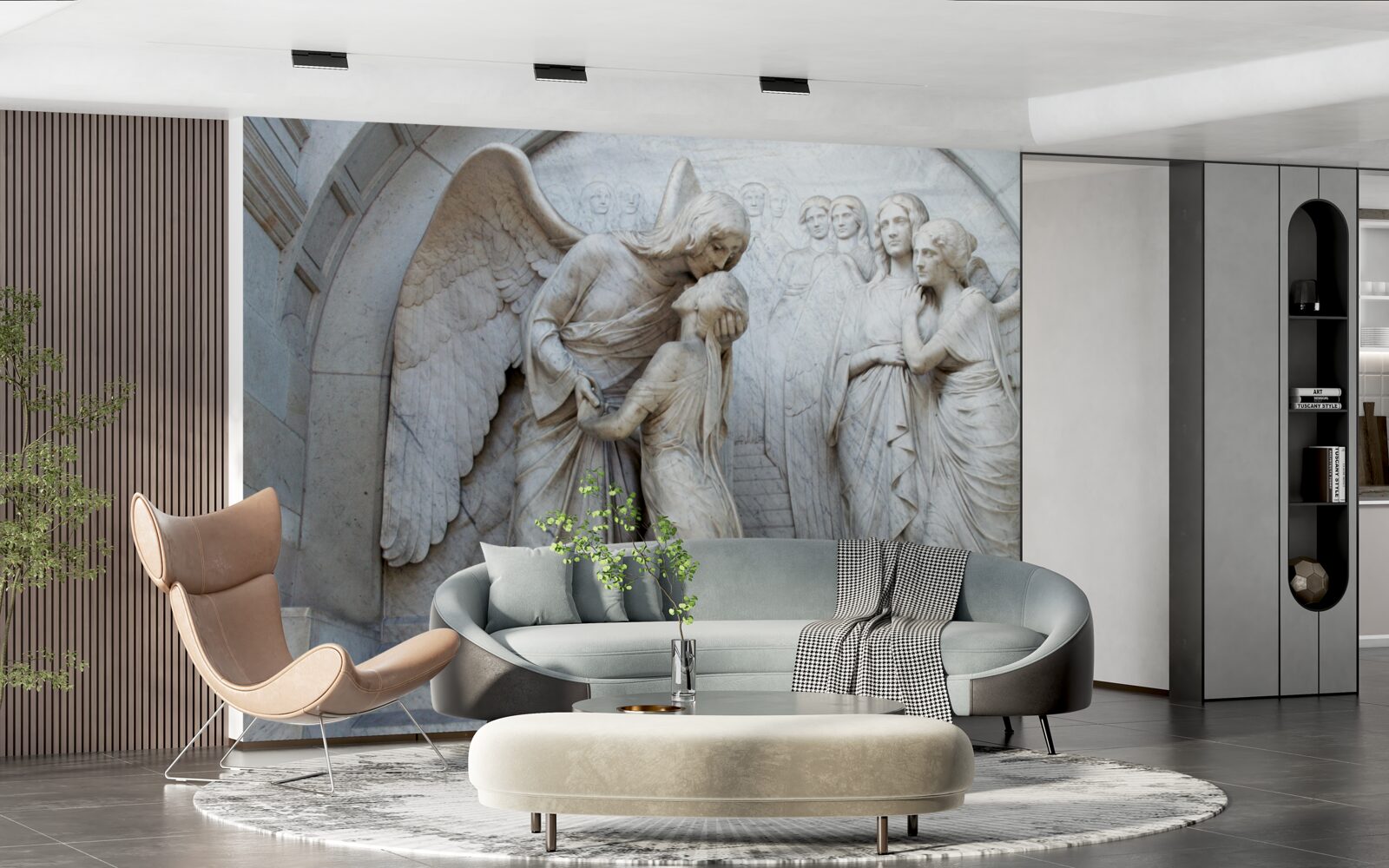 Fotobehang samenstelling van engelenbeelden