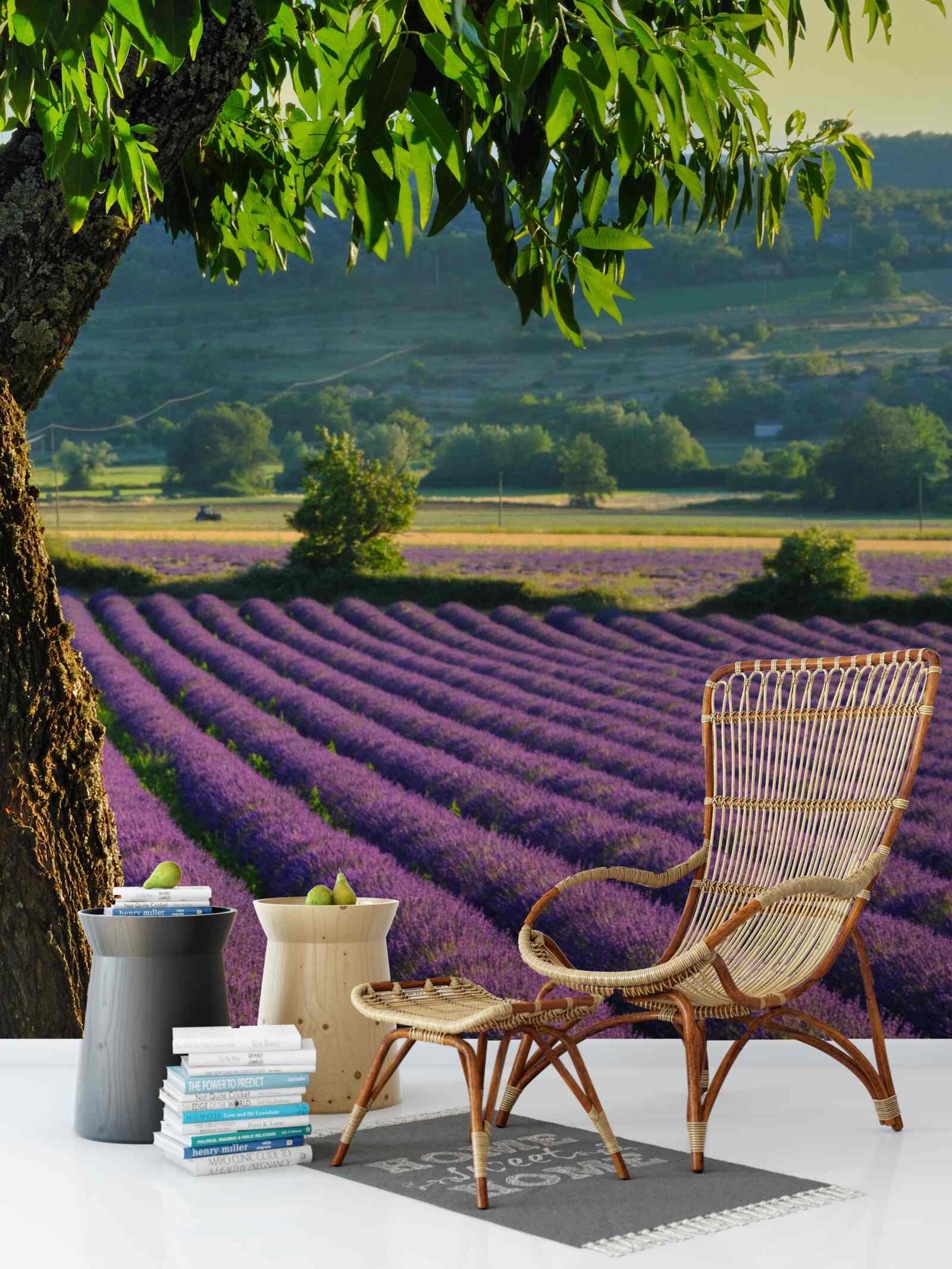 Fotobehang een veld geparfumeerd met lavendel