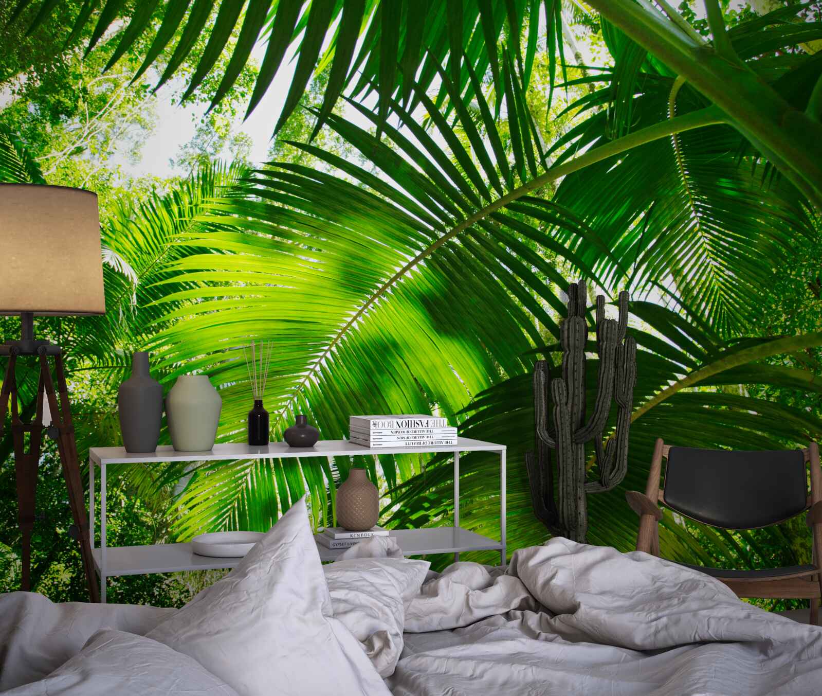 Fotobehang grote groene bladeren