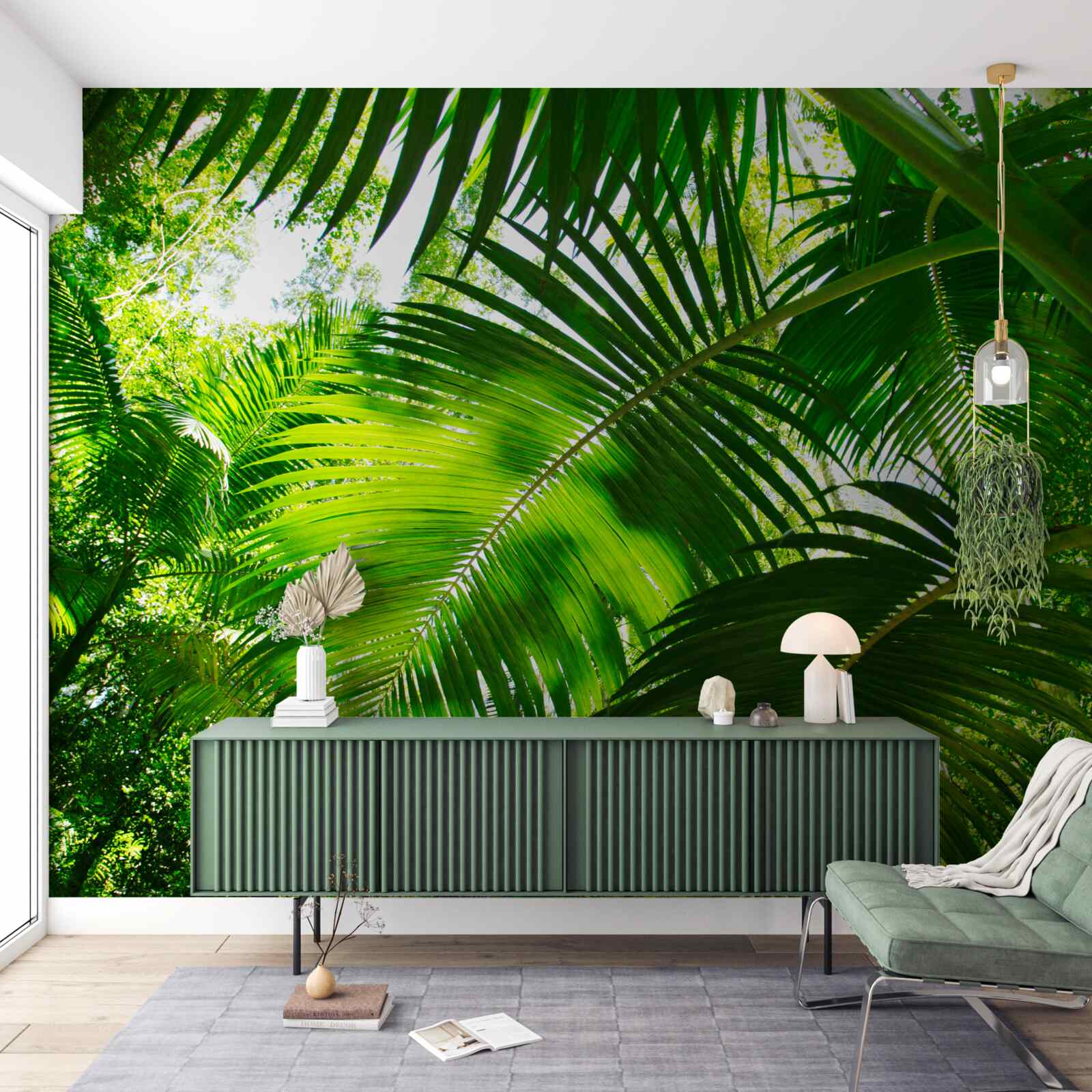 Fotobehang grote groene bladeren