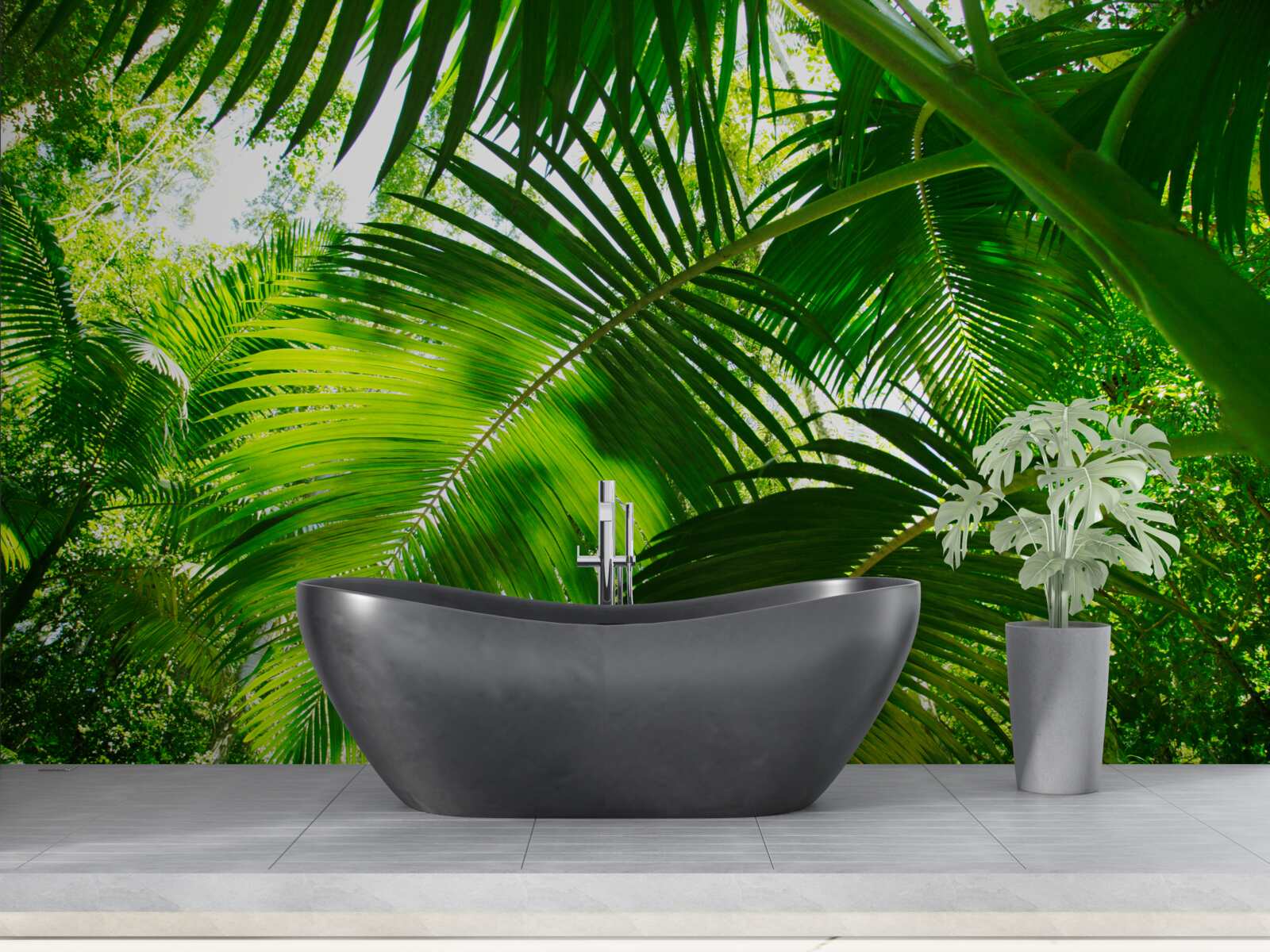 Fotobehang grote groene bladeren