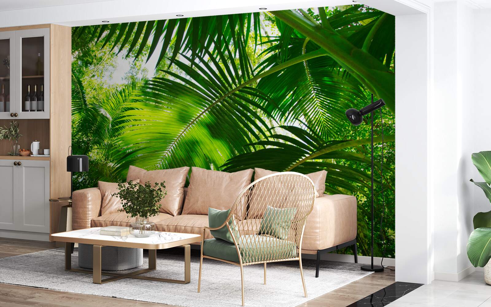 Fotobehang grote groene bladeren