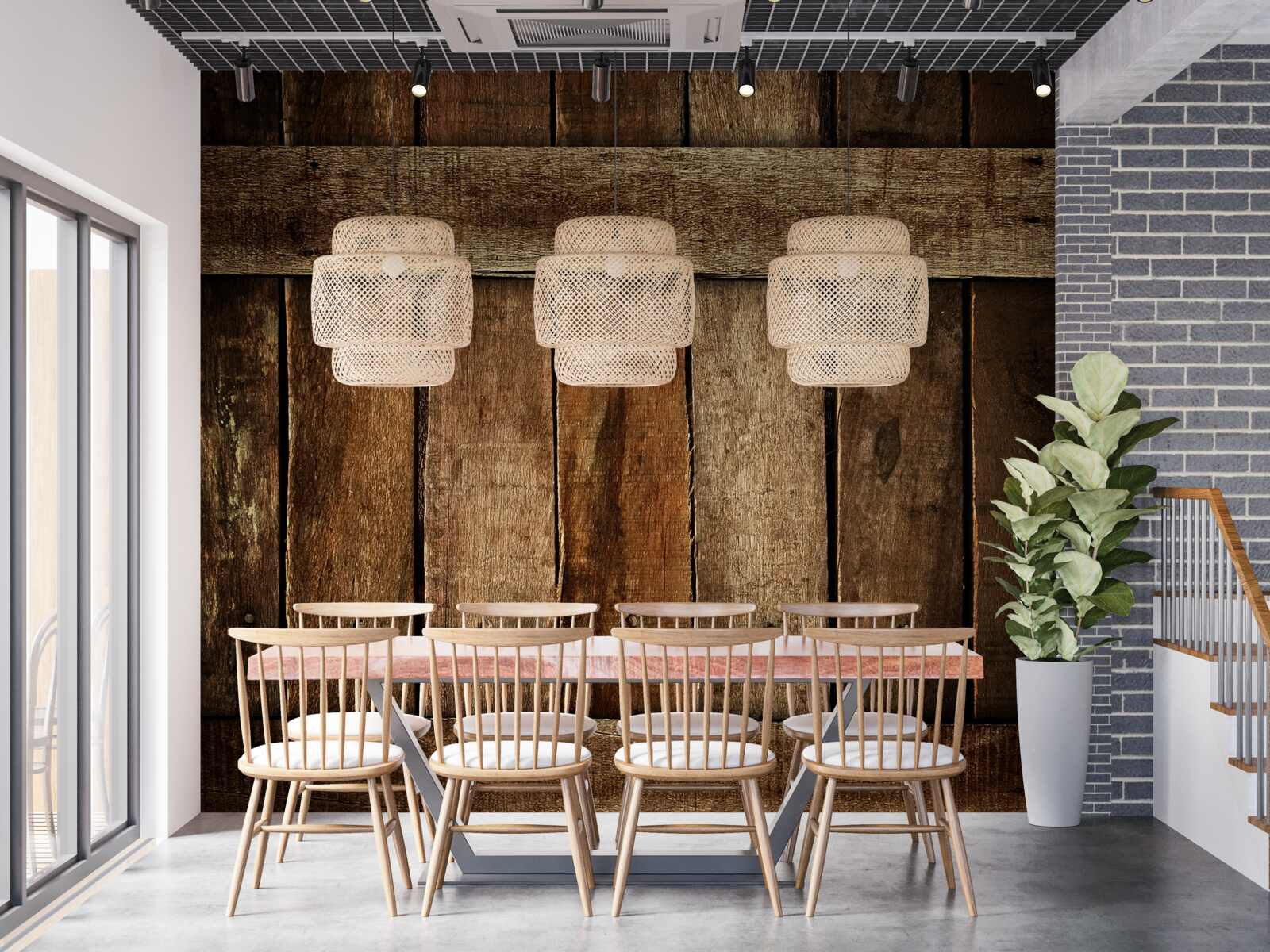 Fotobehang houten schuttingplanken