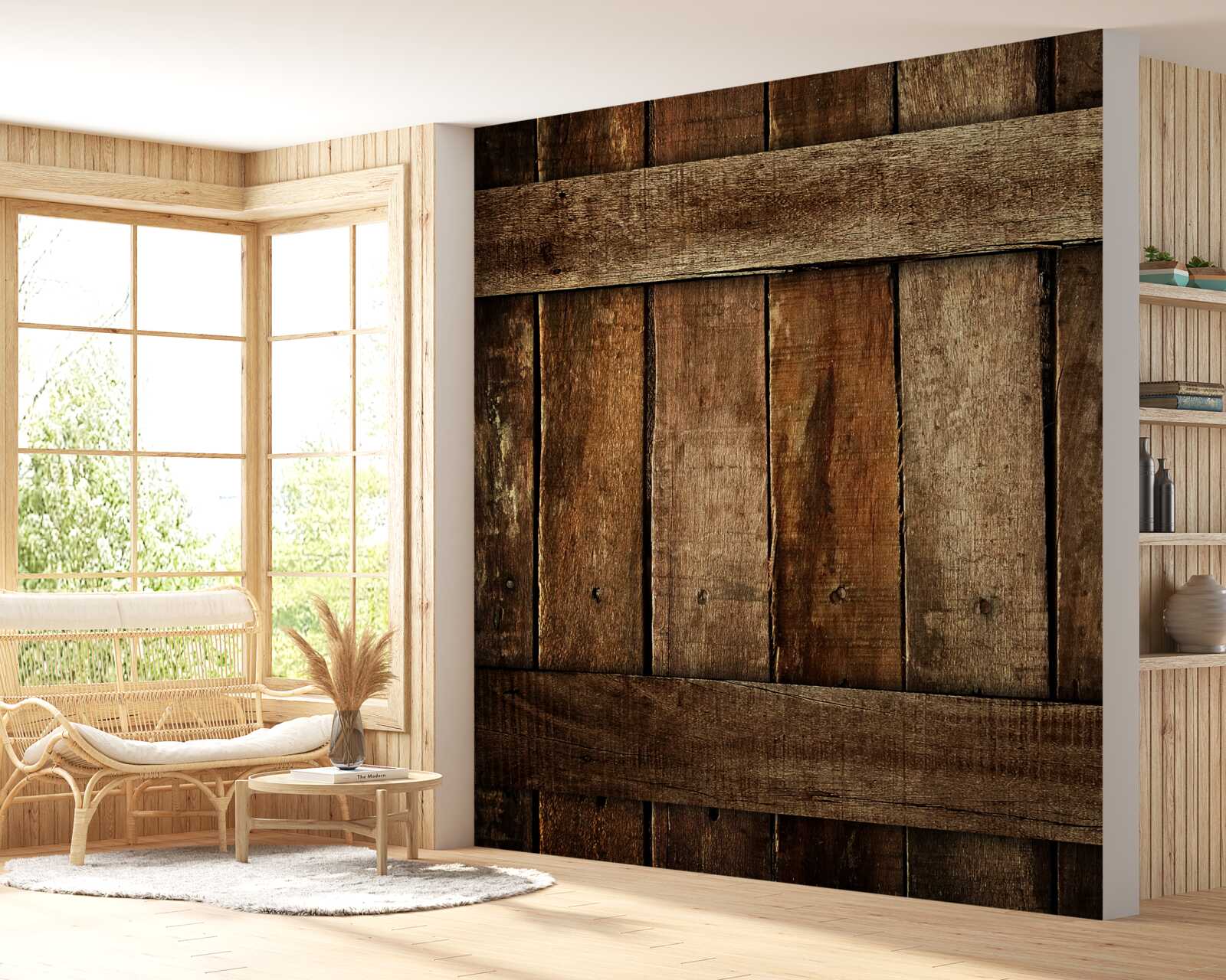 Fotobehang houten schuttingplanken