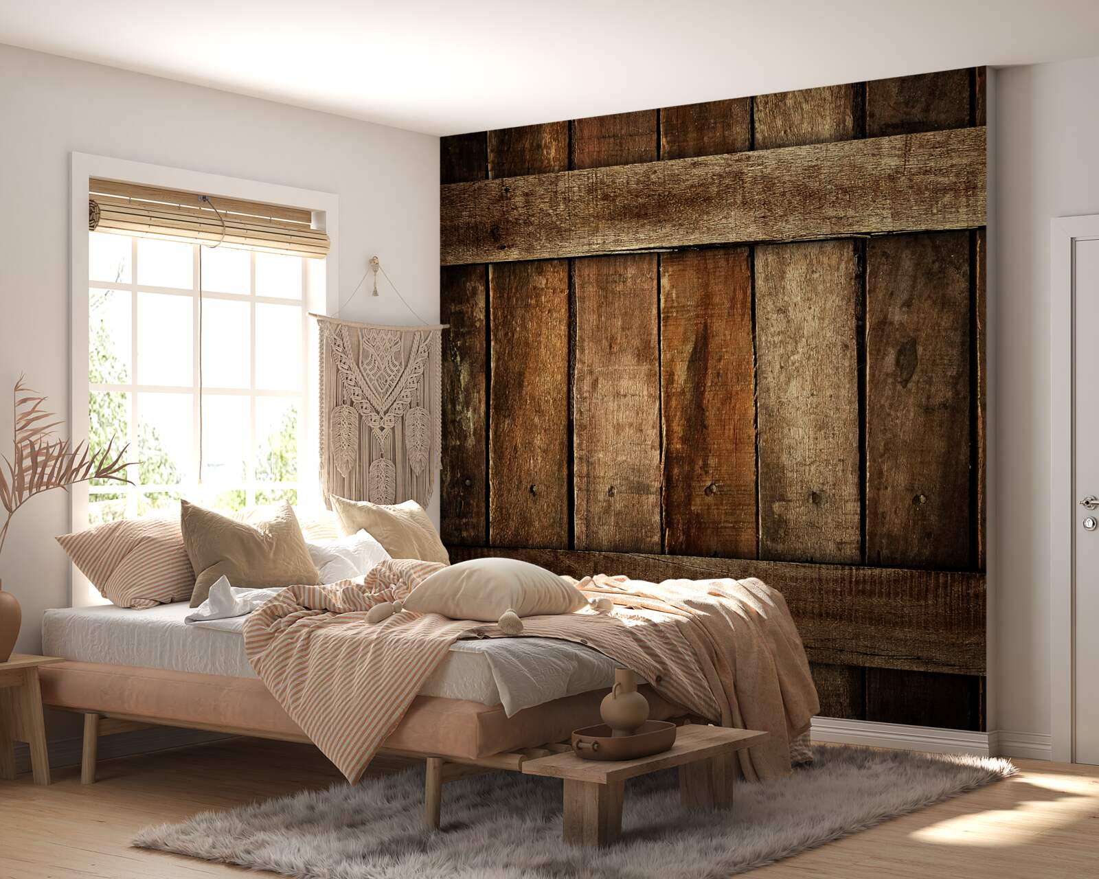 Fotobehang houten schuttingplanken