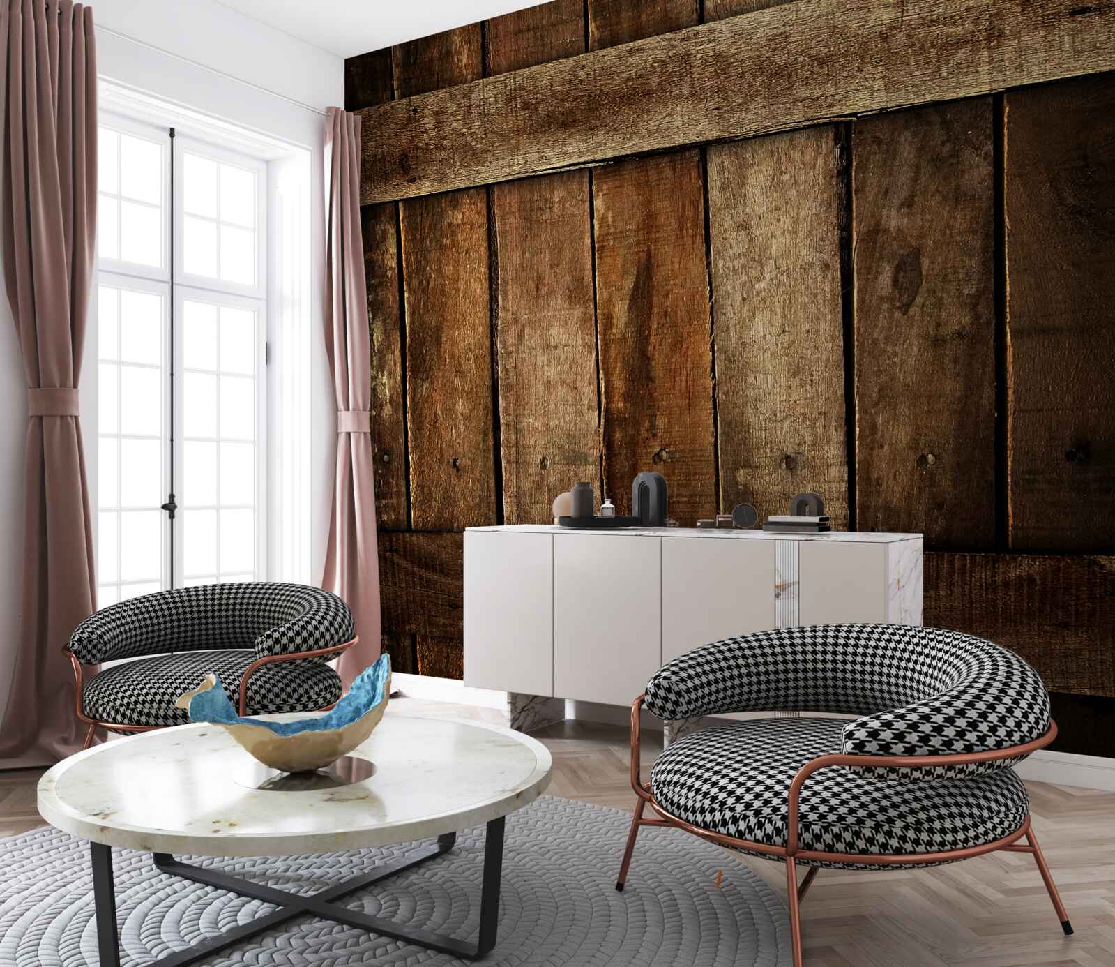 Fotobehang houten schuttingplanken