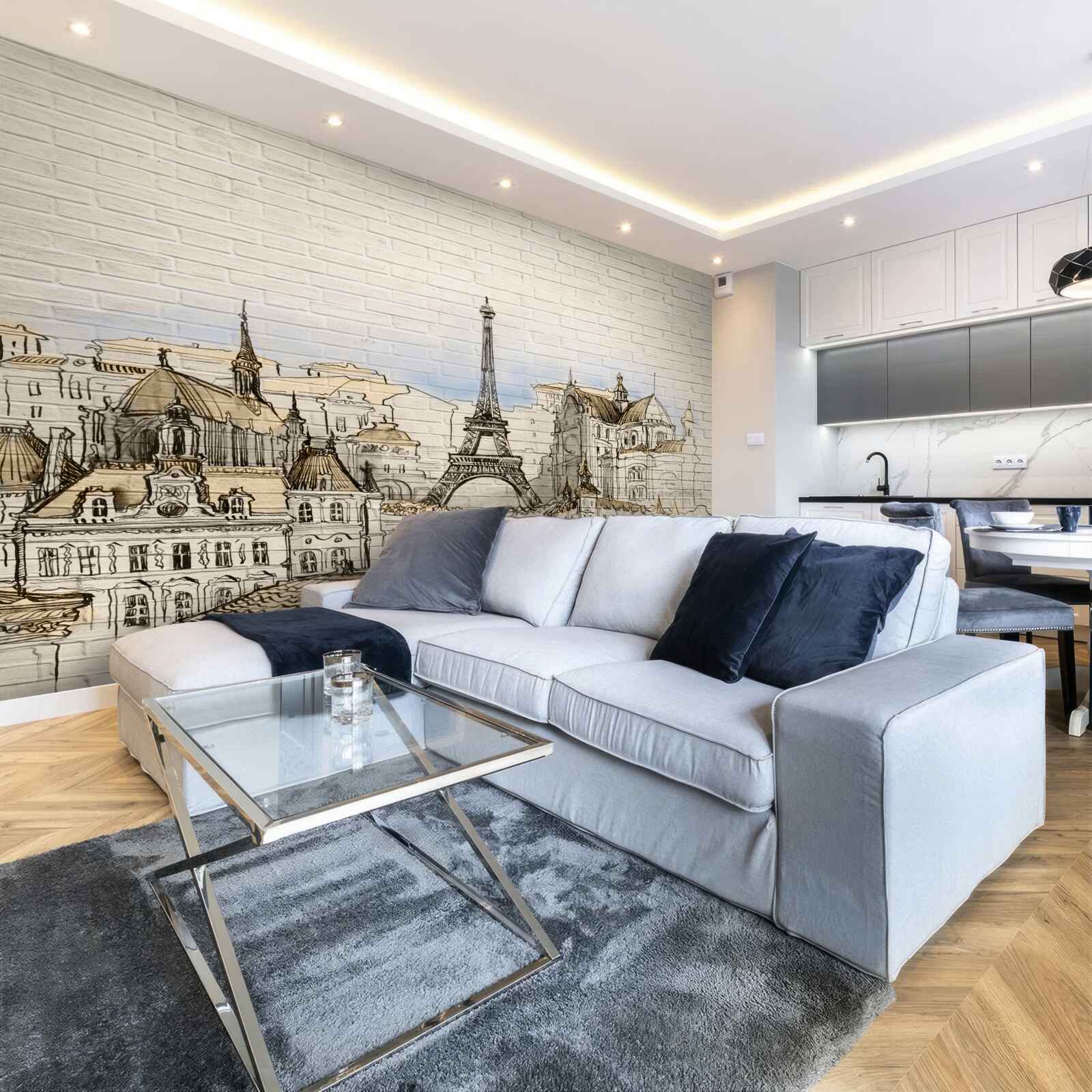 Fotobehang de belangrijkste toeristische attracties in parijs