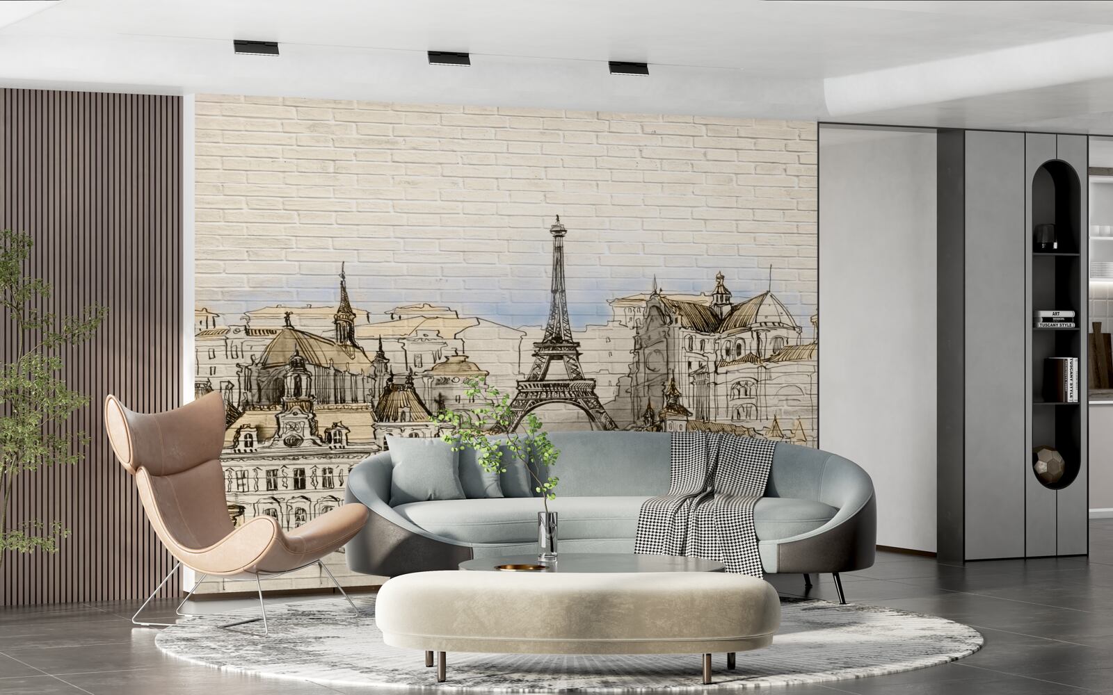 Fotobehang de belangrijkste toeristische attracties in parijs