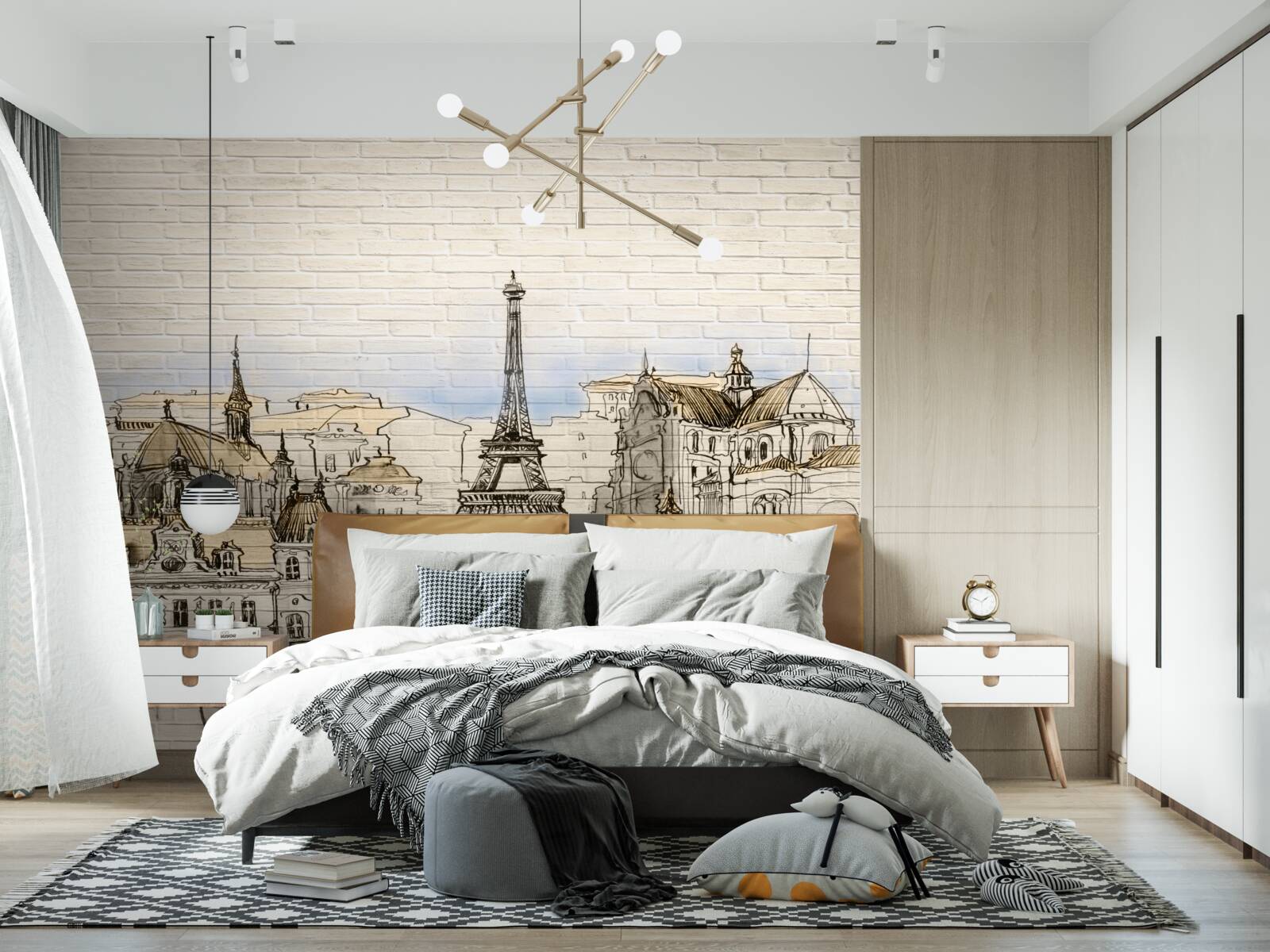 Fotobehang de belangrijkste toeristische attracties in parijs